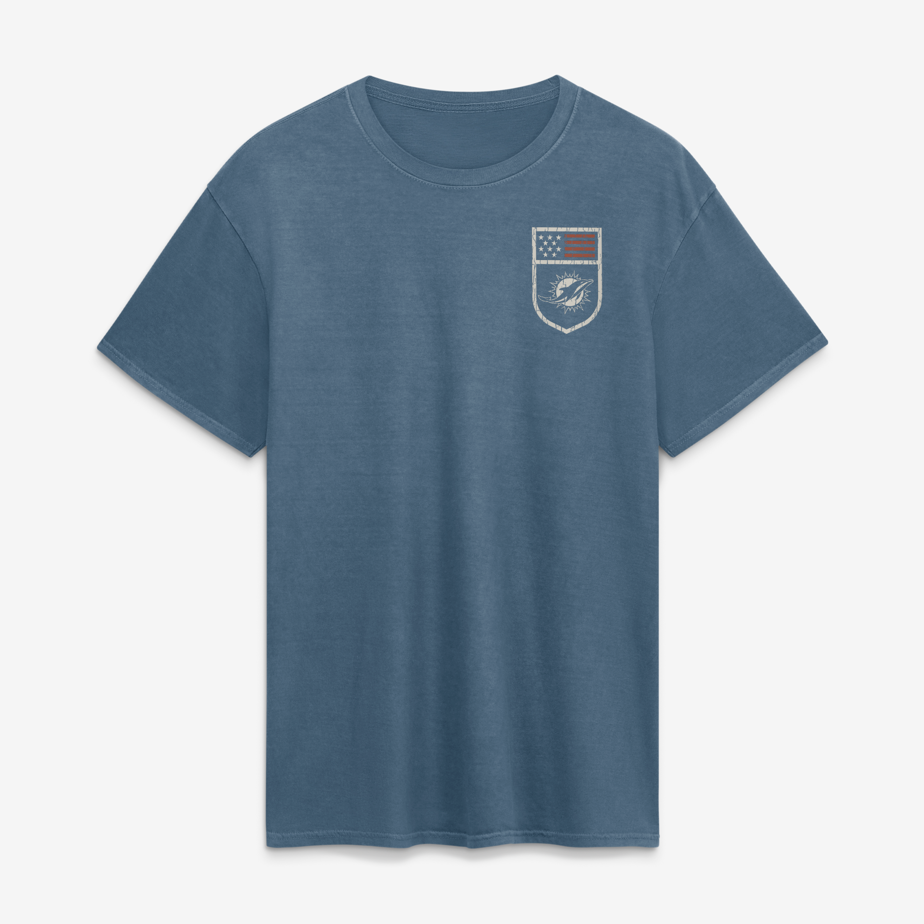 Men's Fanatics Blue Miami Dolphins Washed Americana T-Shirt