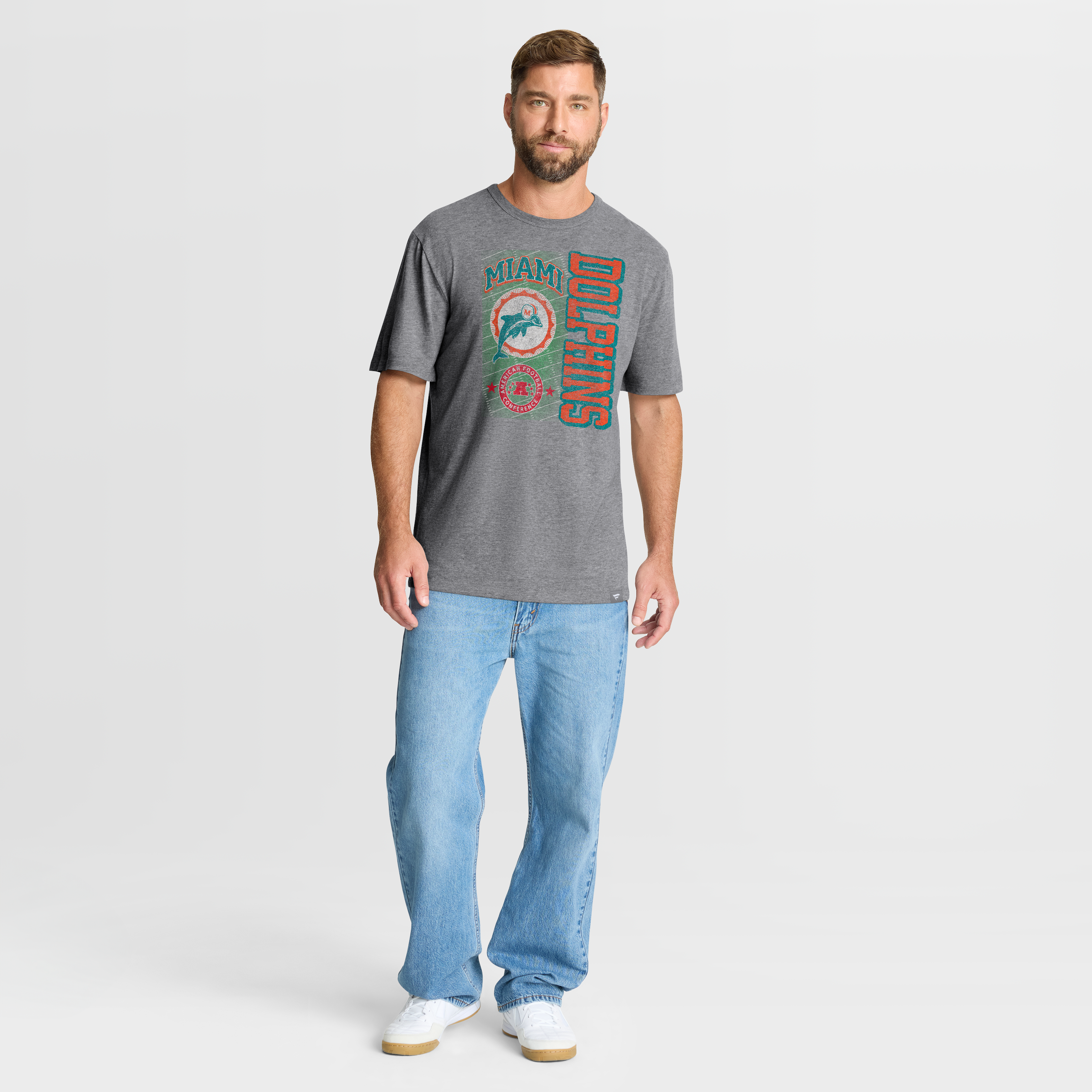 T-shirt homme Fanatics Heather Gray Miami Dolphins Tribute Direct Handoff Tri-Blend