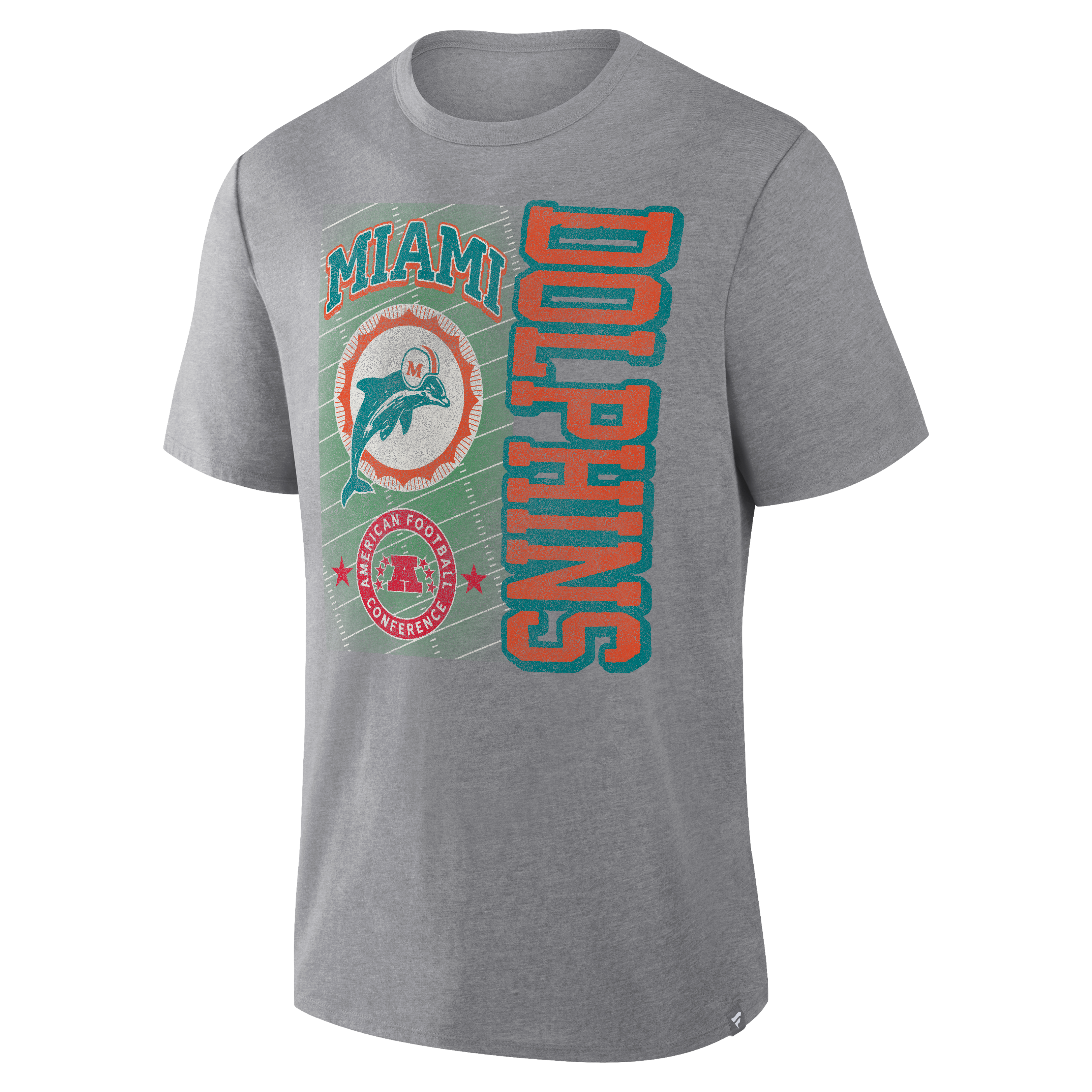 T-shirt homme Fanatics Heather Gray Miami Dolphins Tribute Direct Handoff Tri-Blend