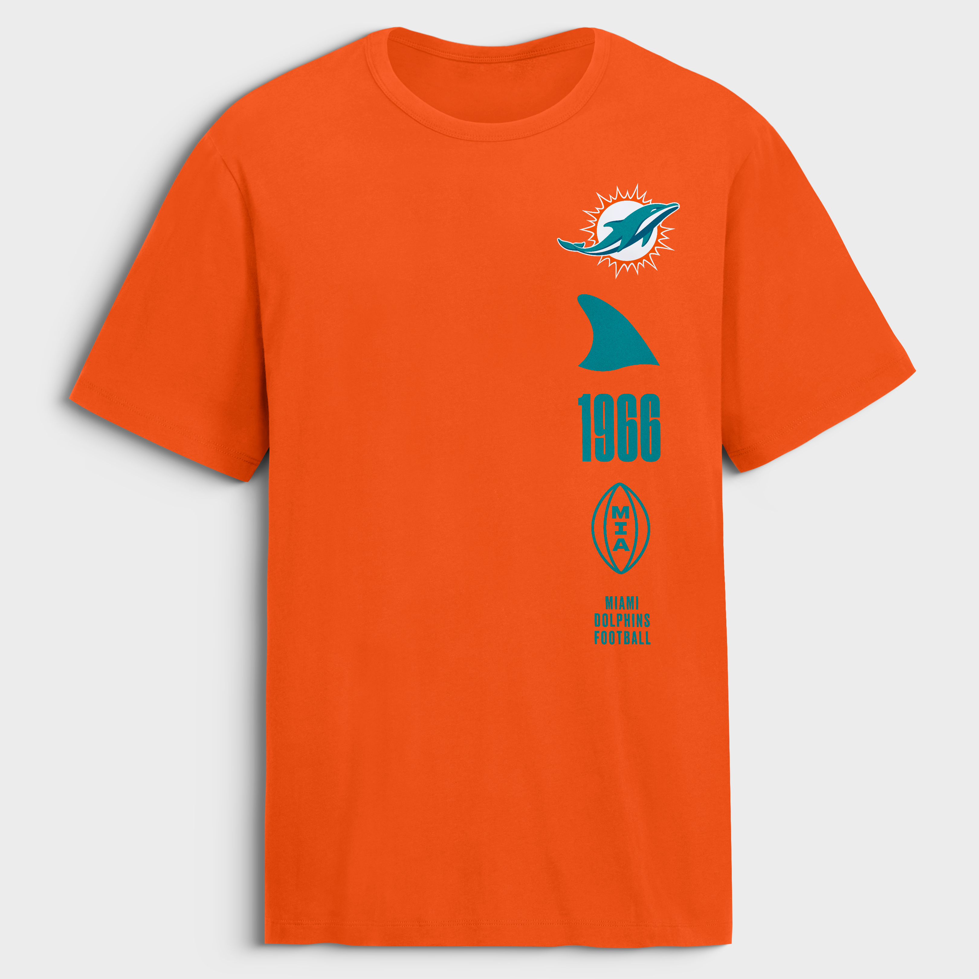 T-shirt en coton orange Miami Dolphins Breaking Tackles Legacy pour homme, de la marque Fanatics.