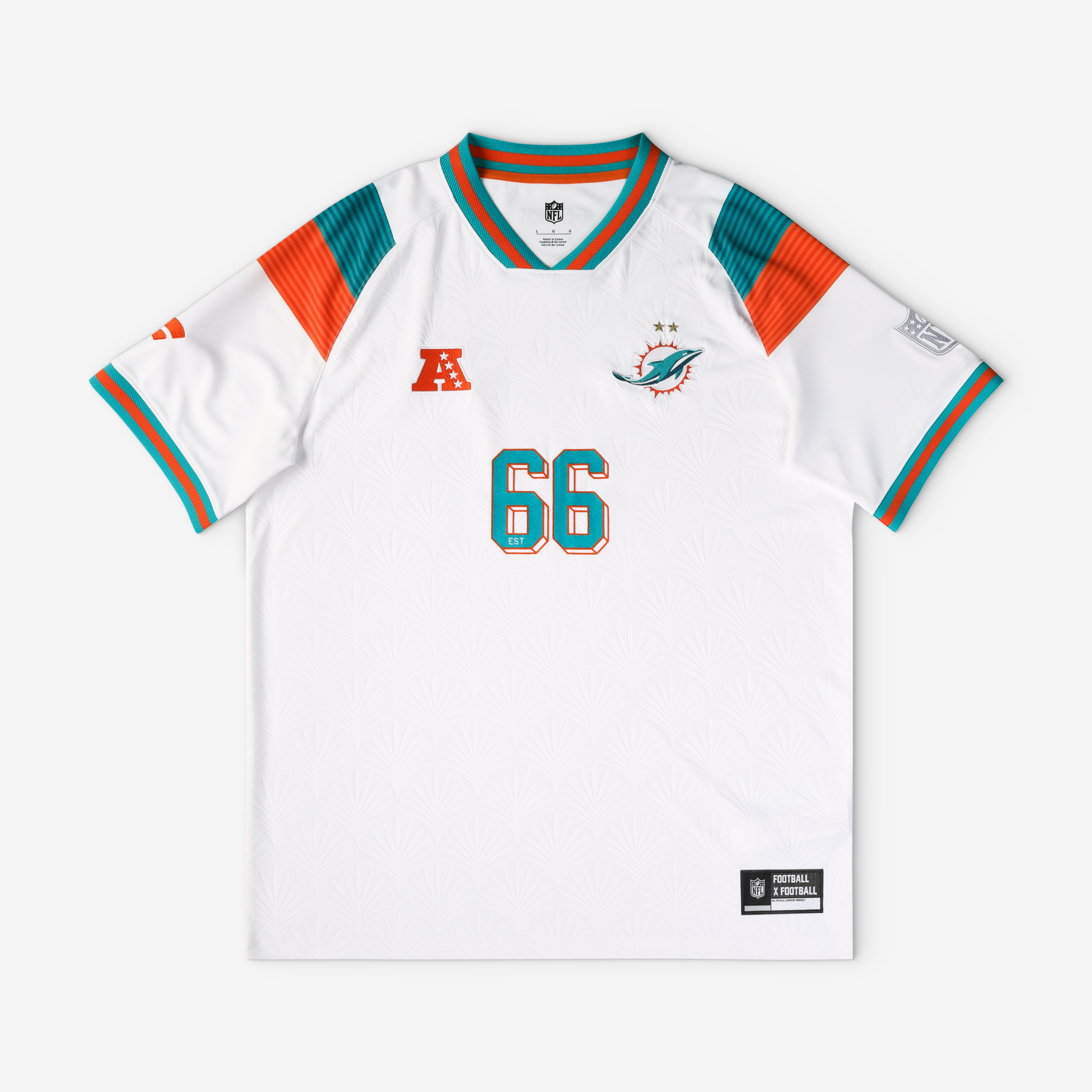 Men's Fanatics White Miami Dolphins Football x V-Neck Fan Top