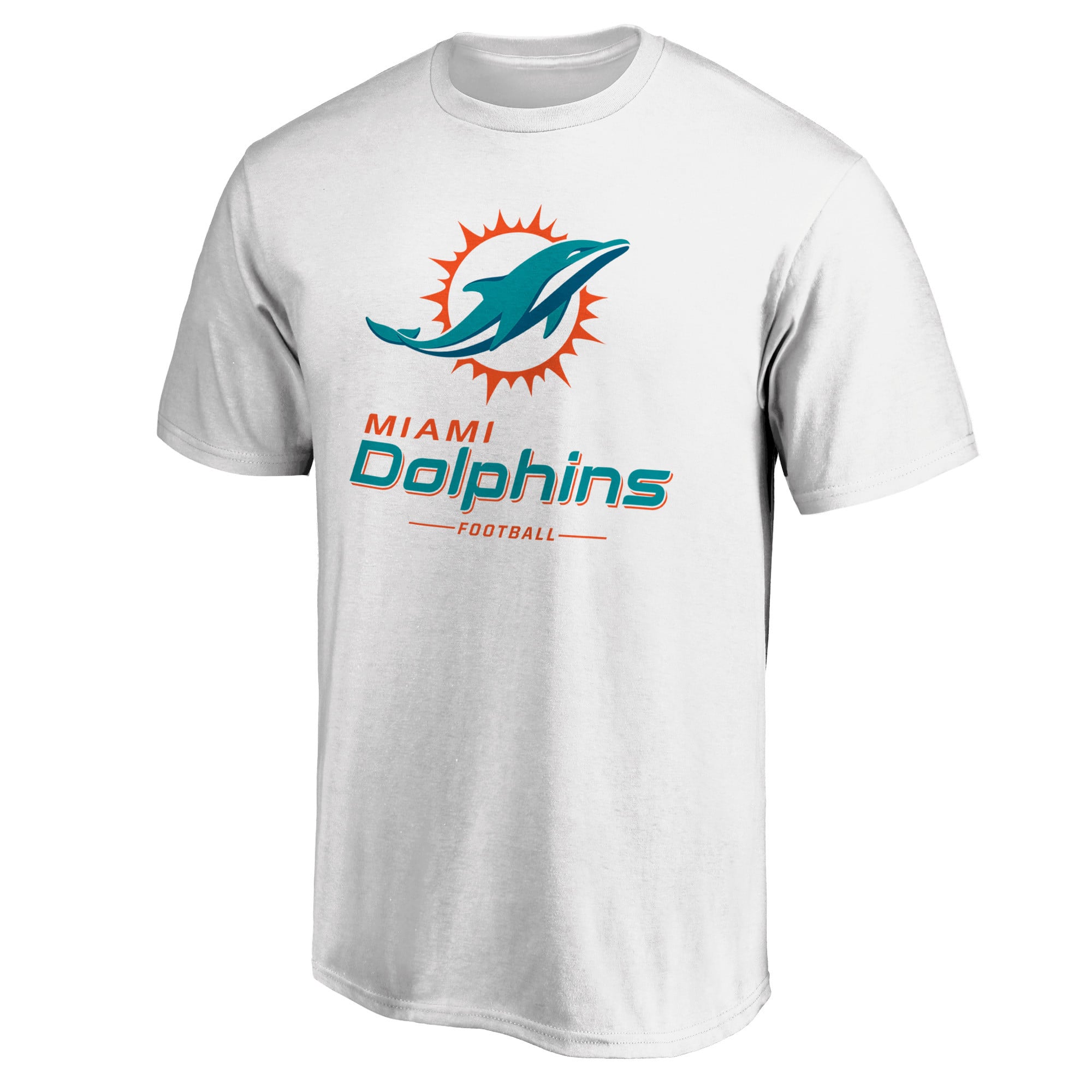 T-shirt blanc avec logo de verrouillage l'équipe des Dolphins Miami Fanatics pour hommes