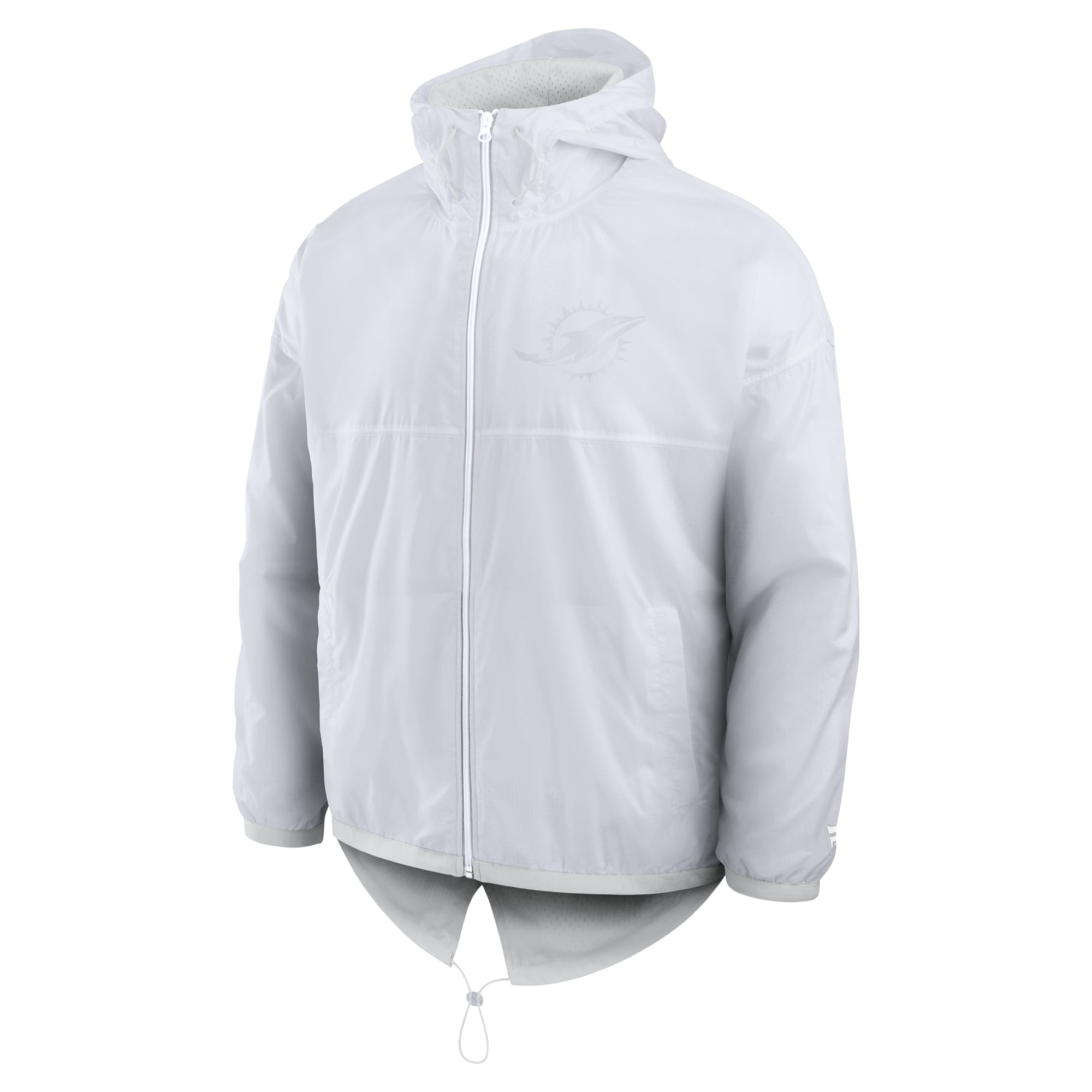 Doudoune zippée intégrale blanche Miami Dolphins de Fanatics pour homme