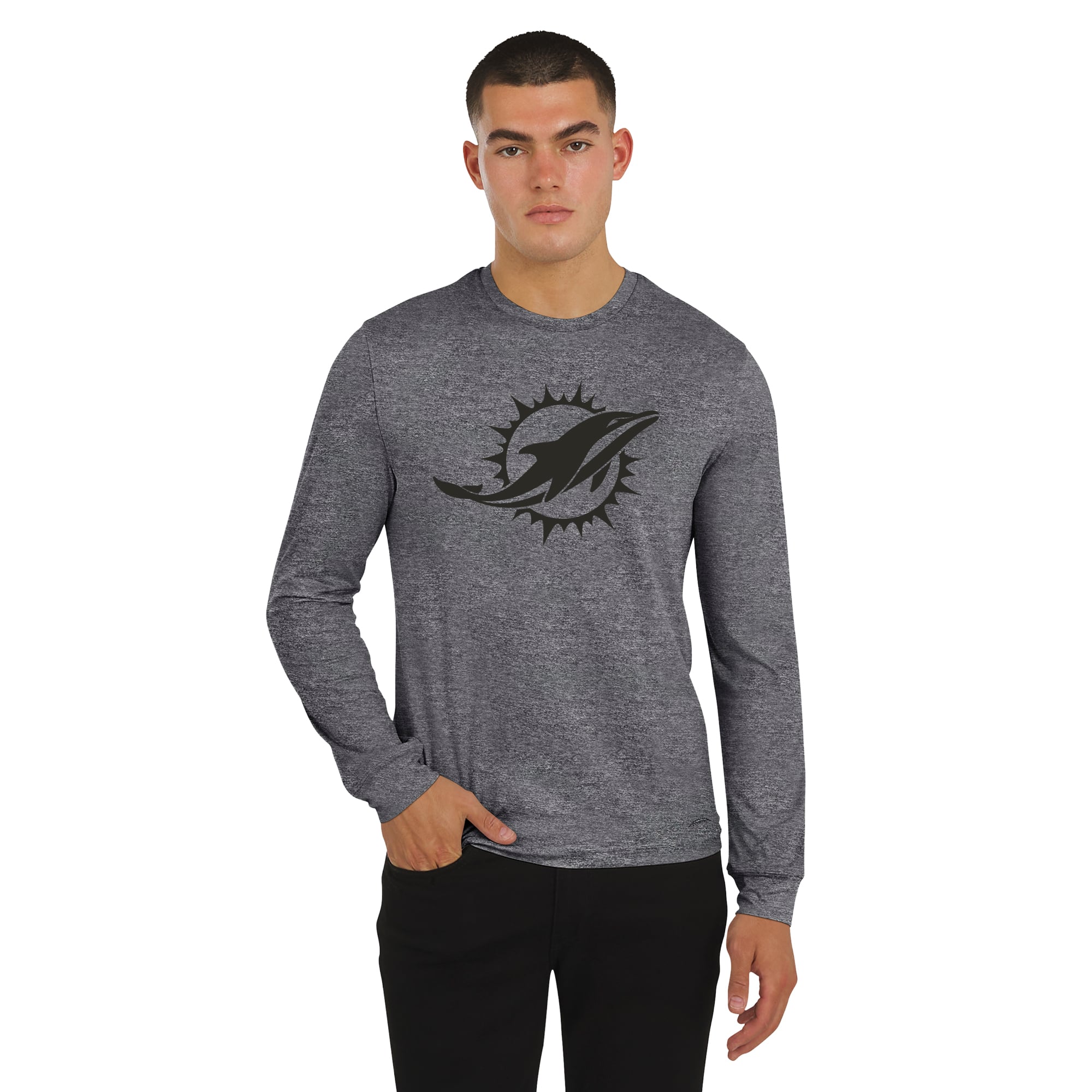 T-shirt à manches longues J. Palmer noir Miami Dolphins Four Down pour homme