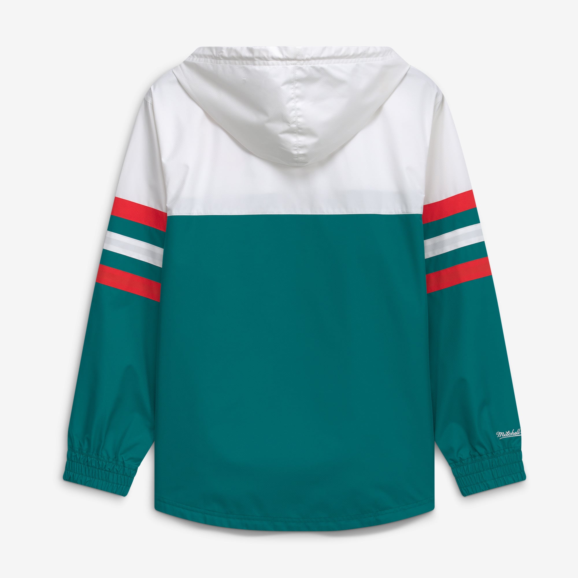 Men's Mitchell & Ness  Aqua Miami Dolphins Head Coach Anorak Quarter-Zip Windbreaker Jacket