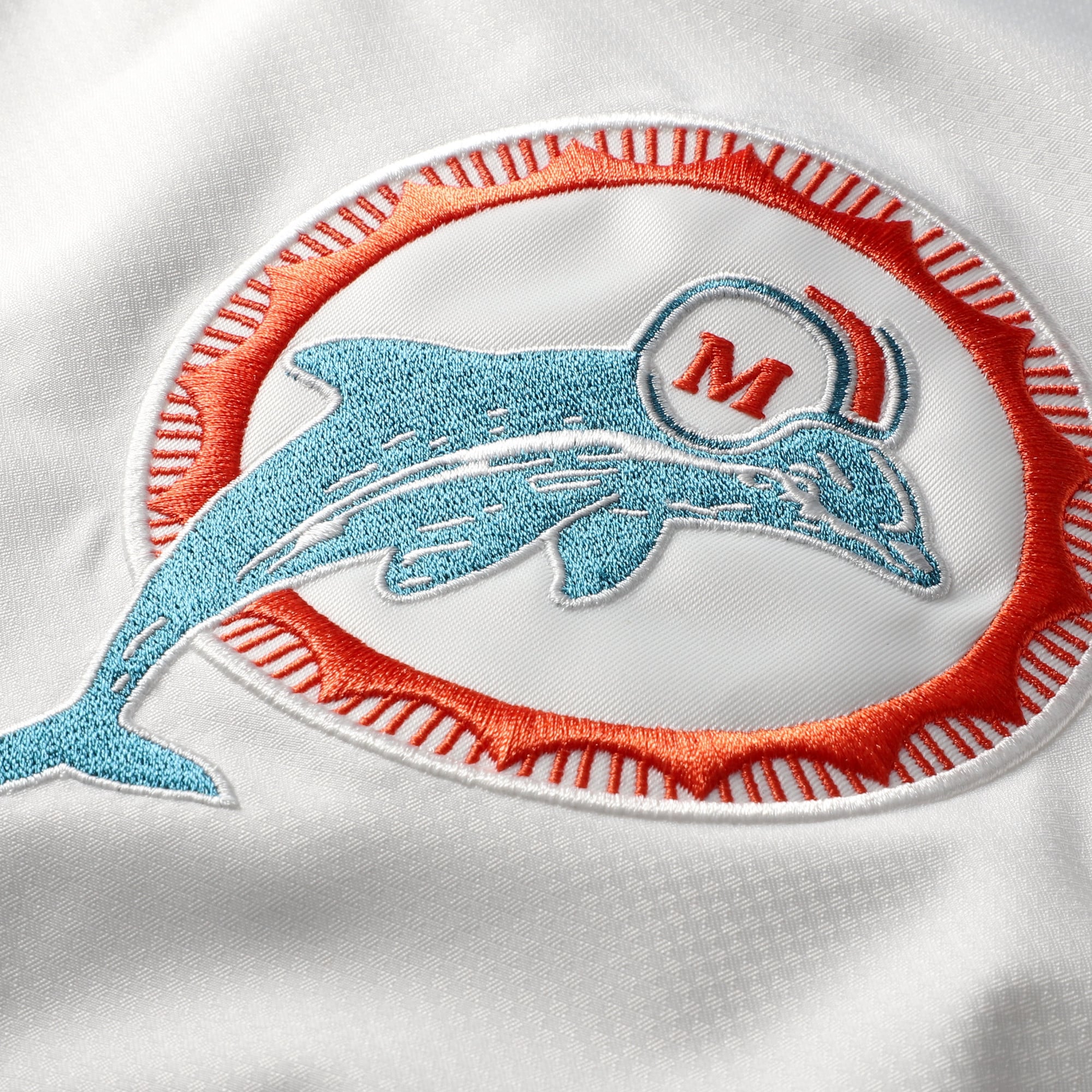 Men's Mitchell & Ness  Aqua Miami Dolphins Head Coach Anorak Quarter-Zip Windbreaker Jacket