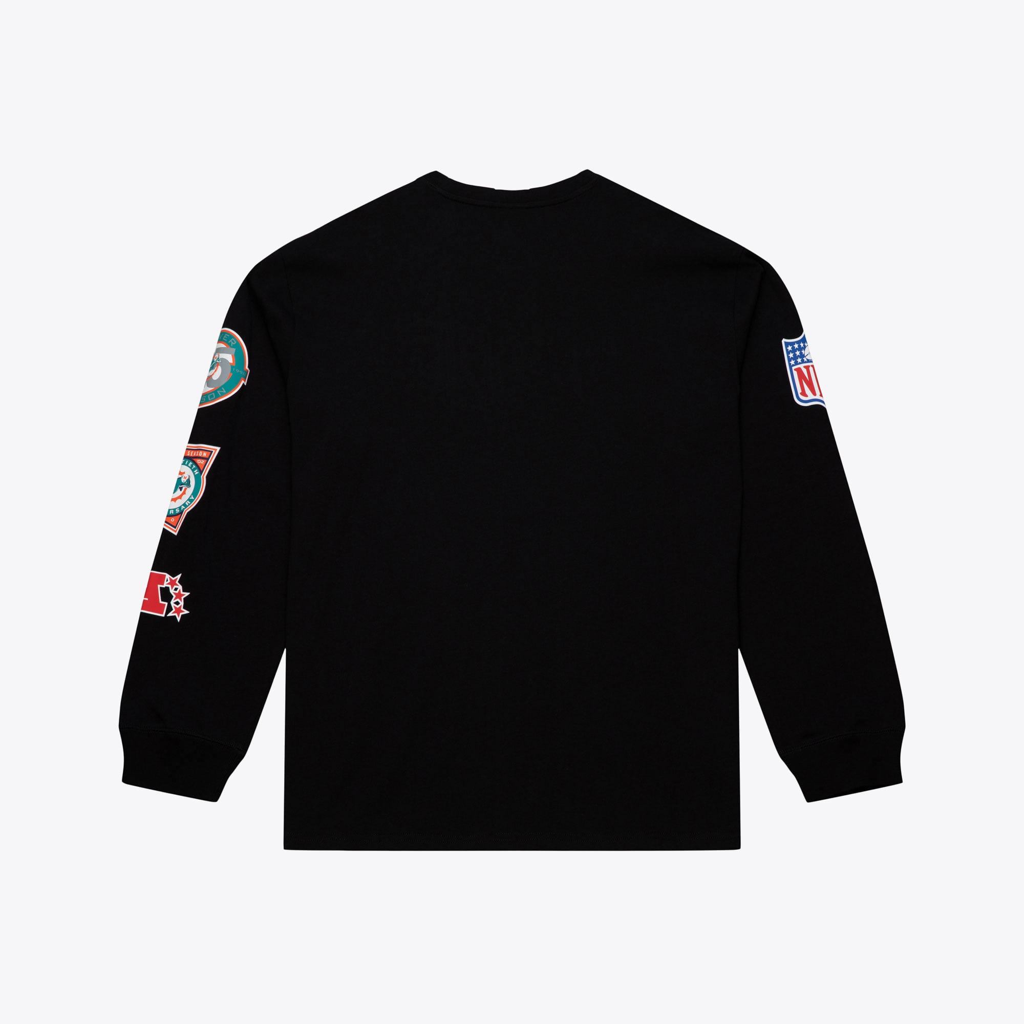 T-shirt à manches longues Mitchell & Ness noir pour homme, Miami Dolphins, grandes tailles, camp d'entraînement