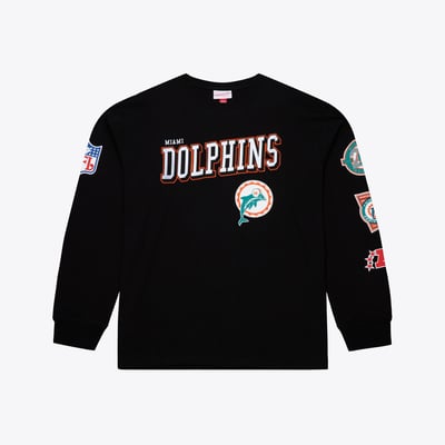  Miami Dolphins Mitchell & Ness Big & Tall Training Camp Long Sleeve T-Shirt - Black