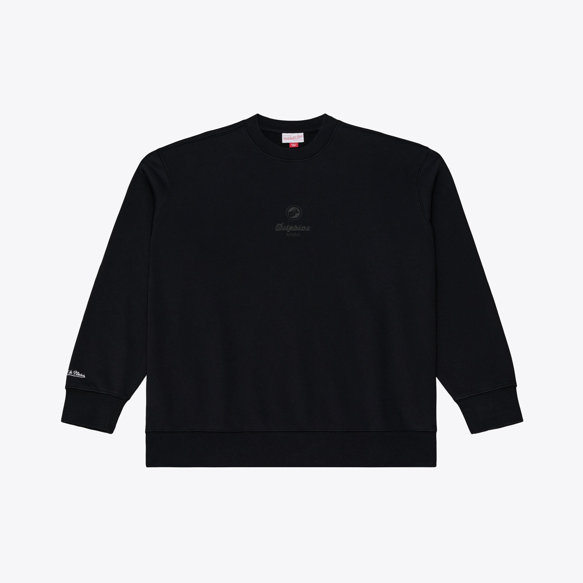 Sweat-shirt en polaire Mitchell & Ness Core Essentials Micro Logo Noir Miami Dolphins pour homme