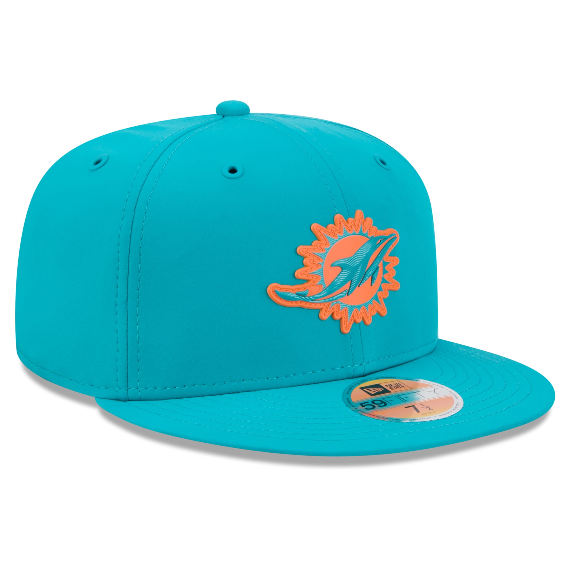 Casquette ajustée New Era Aqua Miami Dolphins 2026 Sideline 59FIFTY pour homme