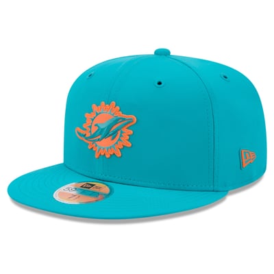 Miami Dolphins New Era 2026 Sideline 59FIFTY Fitted Hat - Aqua