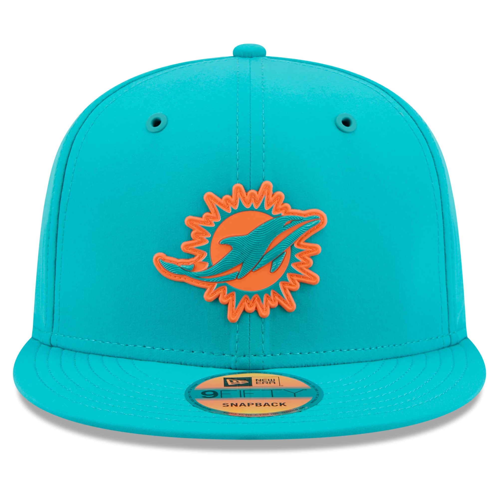 Men's New Era Aqua Miami Dolphins 2026 Sideline 9FIFTY Snapback Hat