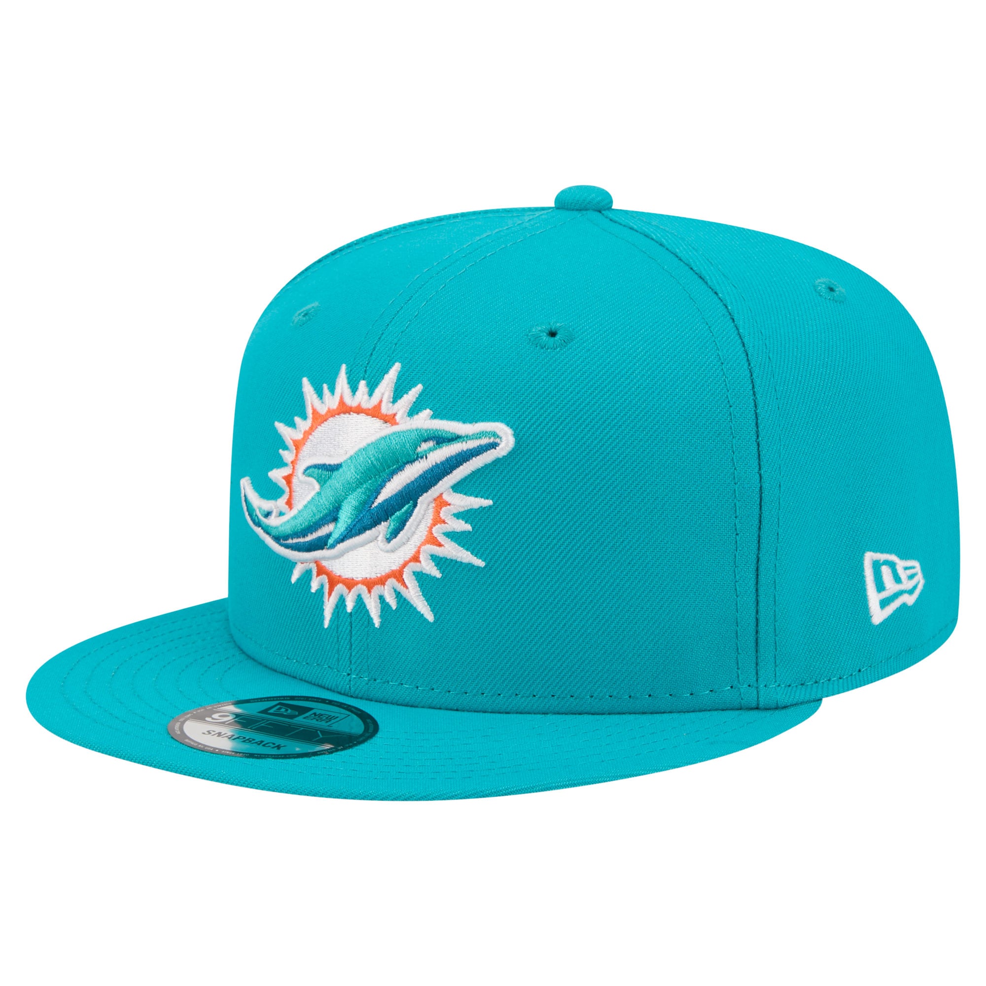 Latest Snapback Men's New Era Aqua Miami Dolphins 9FIFTY Snapback Hat