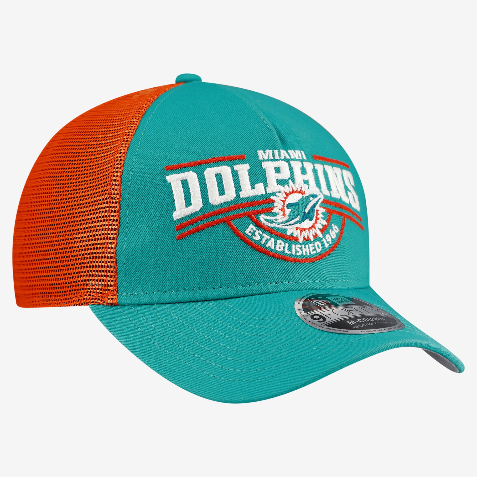 Casquette ajustable New Era Aqua Miami Dolphins 9FORTY pour homme