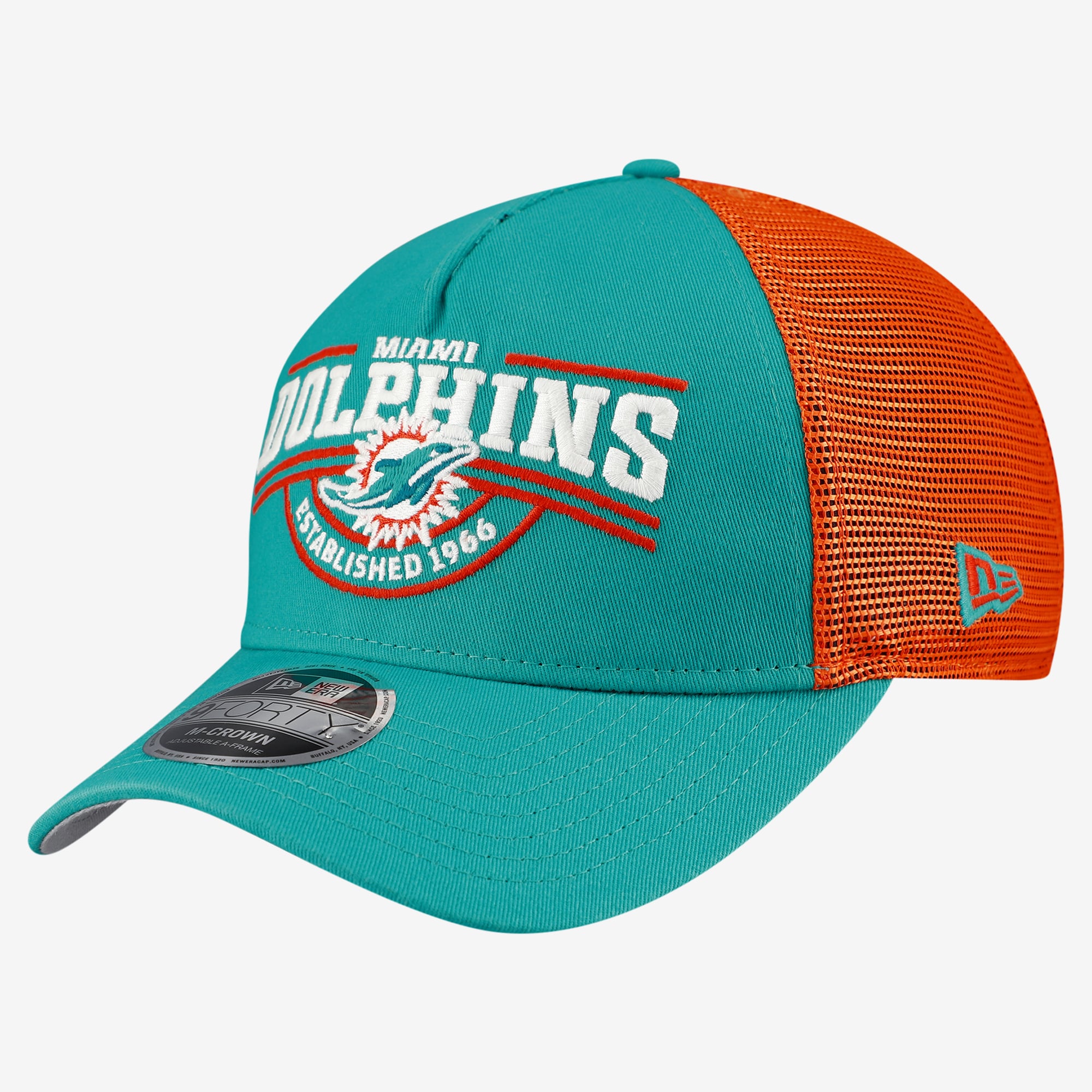 Casquette ajustable New Era Aqua Miami Dolphins 9FORTY pour homme