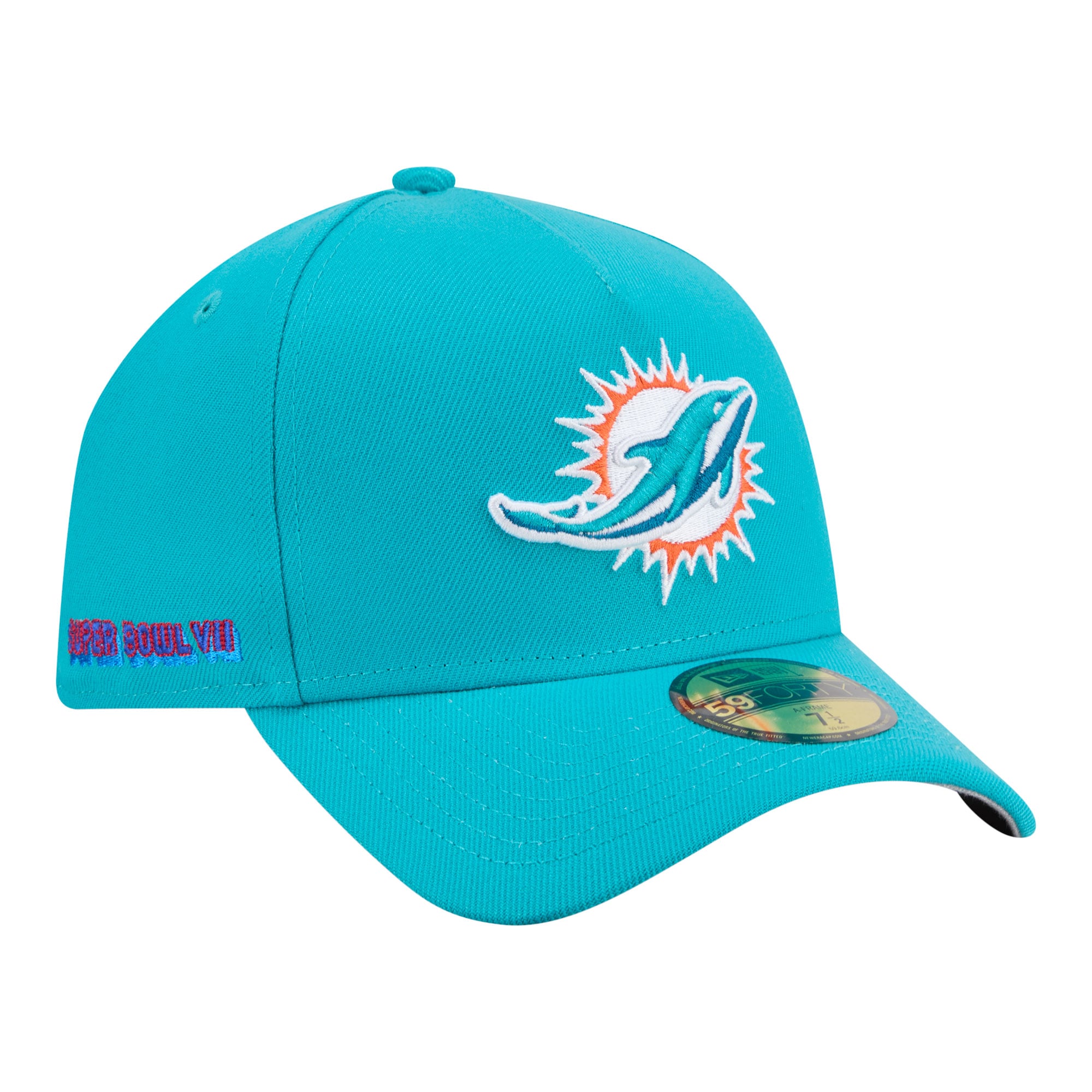 Casquette ajustée New Era Aqua Miami Dolphins A-Frame 59FORTY pour homme