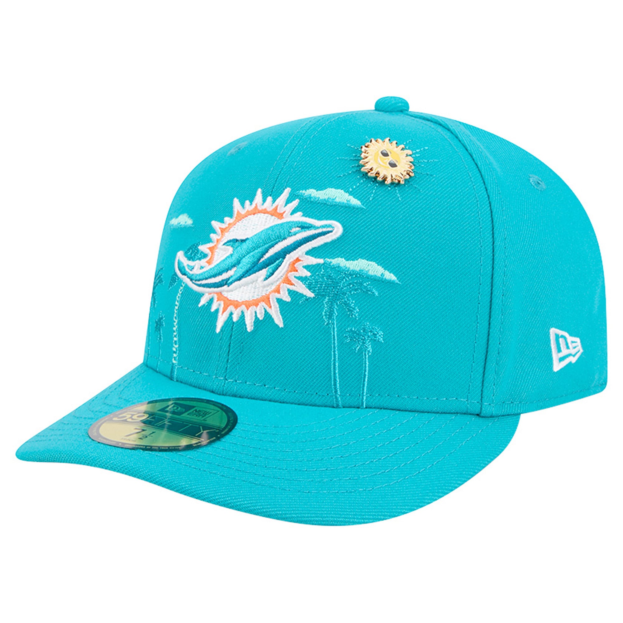 Men's New Era Aqua Miami Dolphins City Pin 59FIFTY Fitted Hat