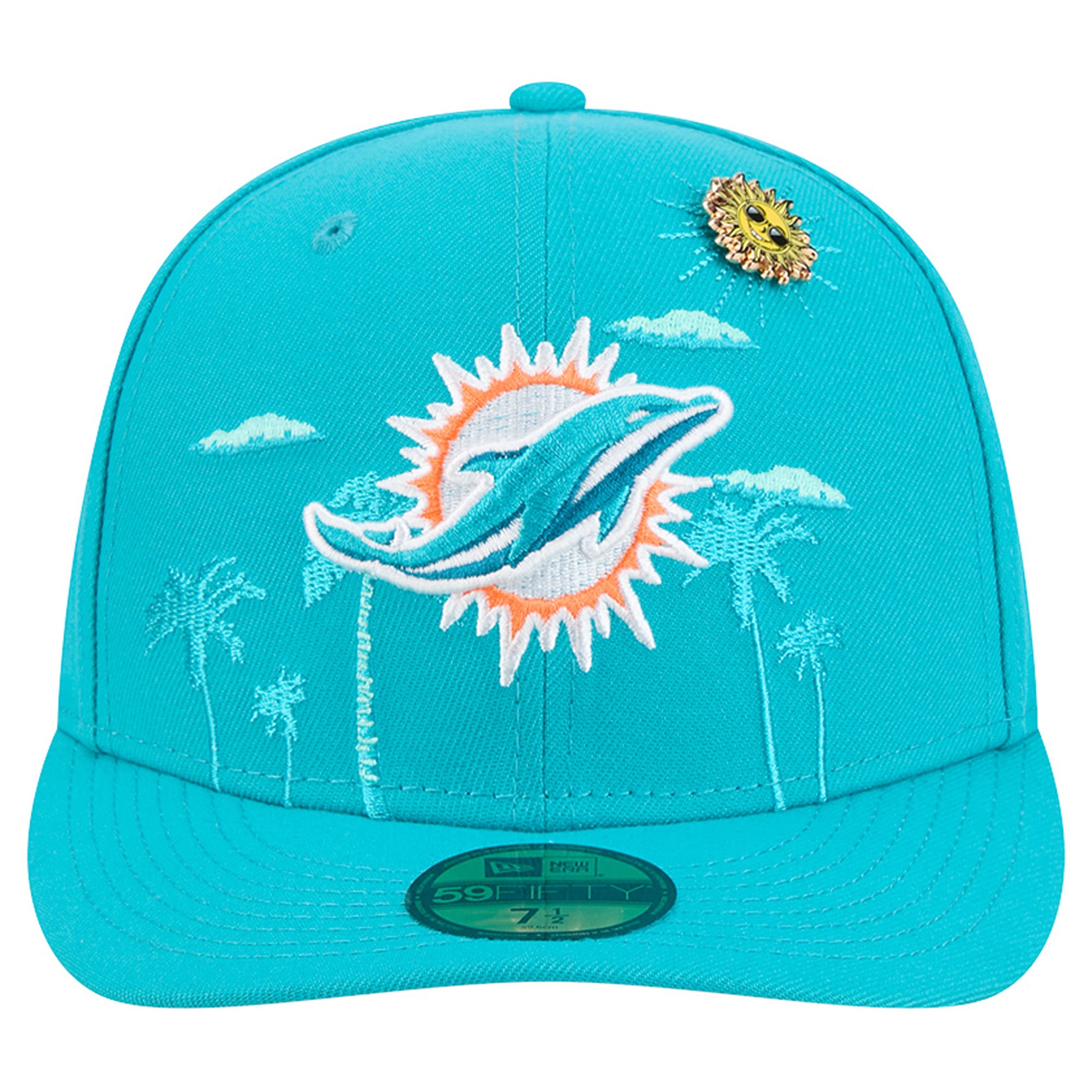 Men's New Era Aqua Miami Dolphins City Pin 59FIFTY Fitted Hat