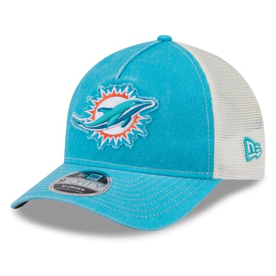  Miami Dolphins New Era Fan 9FORTY A-Frame Trucker Adjustable Hat - Aqua
