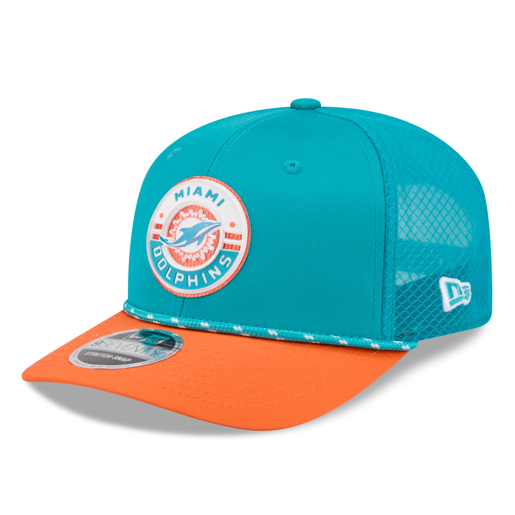 Casquette ajustable New Era Aqua Miami Dolphins Game 9SEVENTY pour homme