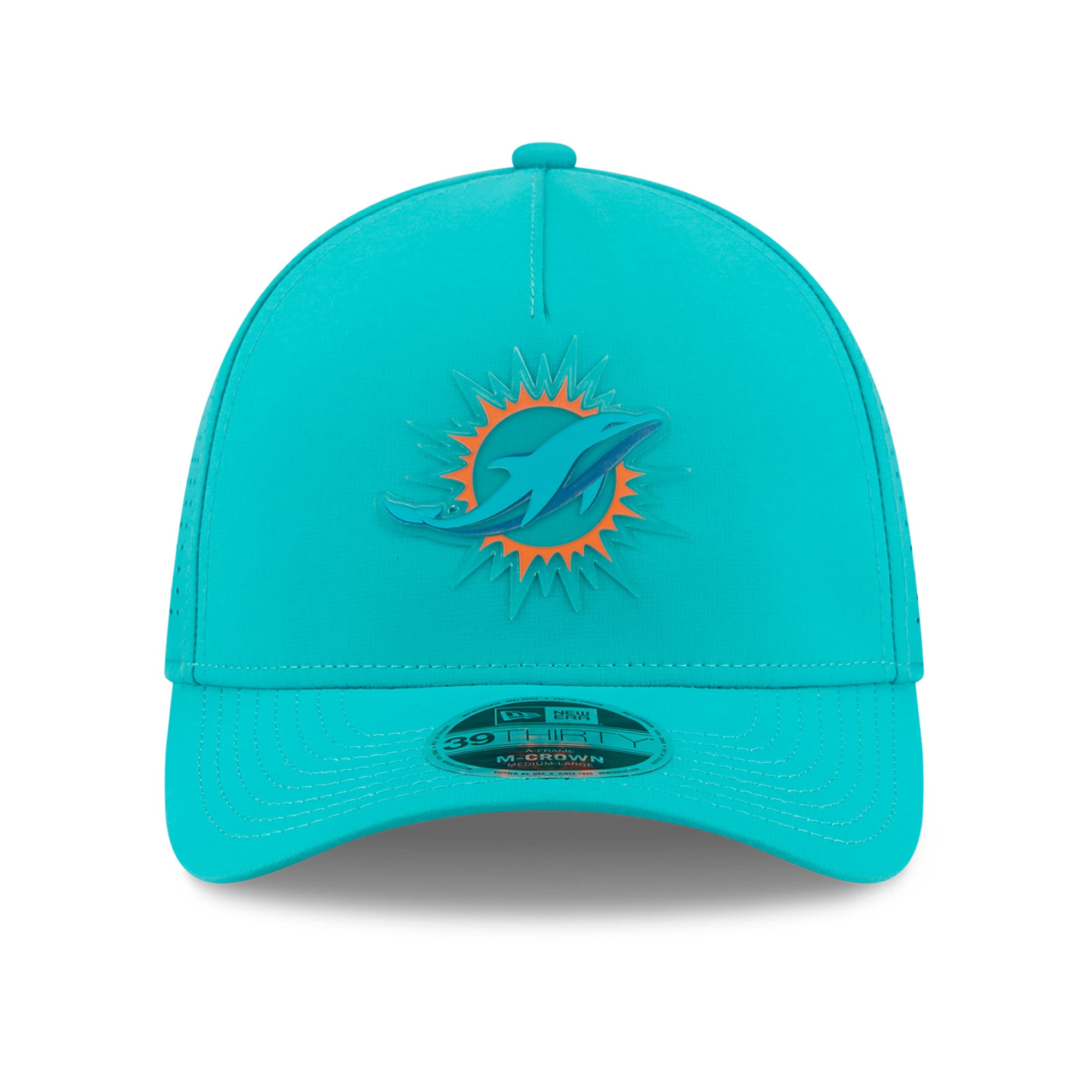 Casquette New Era Aqua Miami Dolphins Tonal 39THIRTY A-Frame Flex pour homme