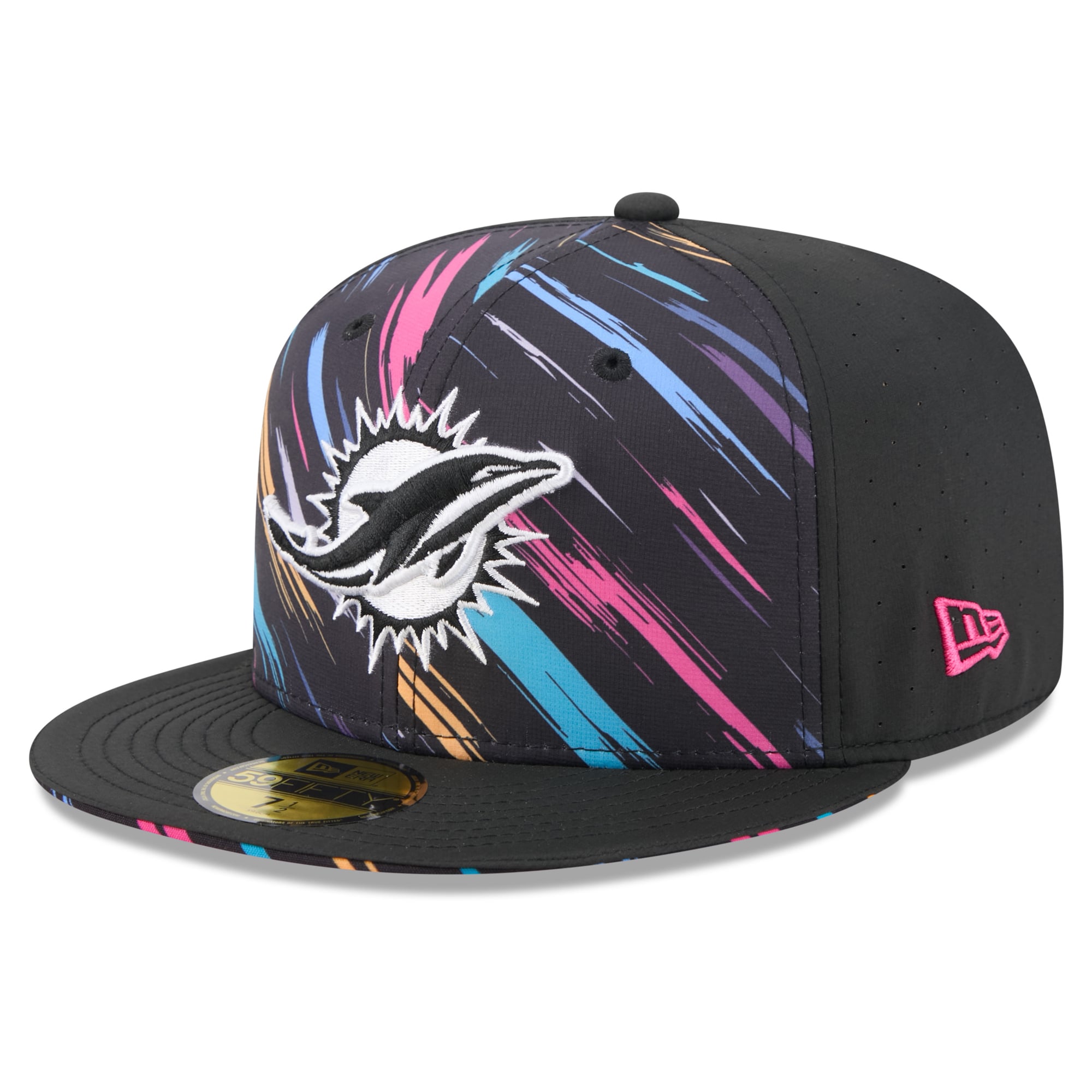 Men's New Era Black Miami Dolphins 2026 NFL Crucial Catch 59FIFTY Fitted Hat