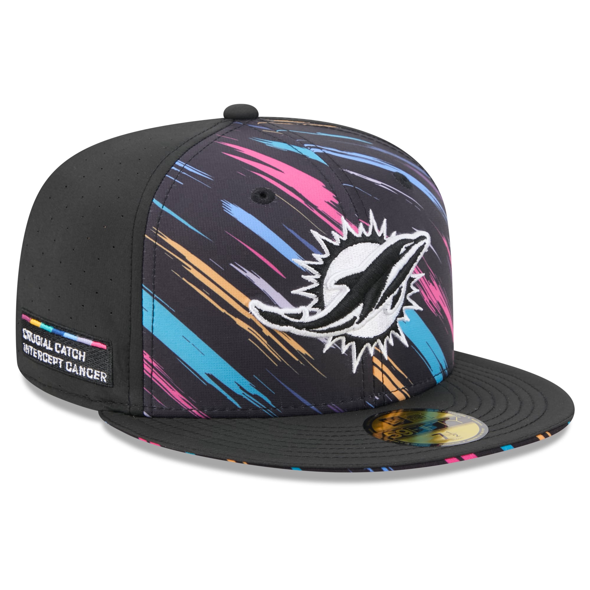 Men's New Era Black Miami Dolphins 2026 NFL Crucial Catch 59FIFTY Fitted Hat