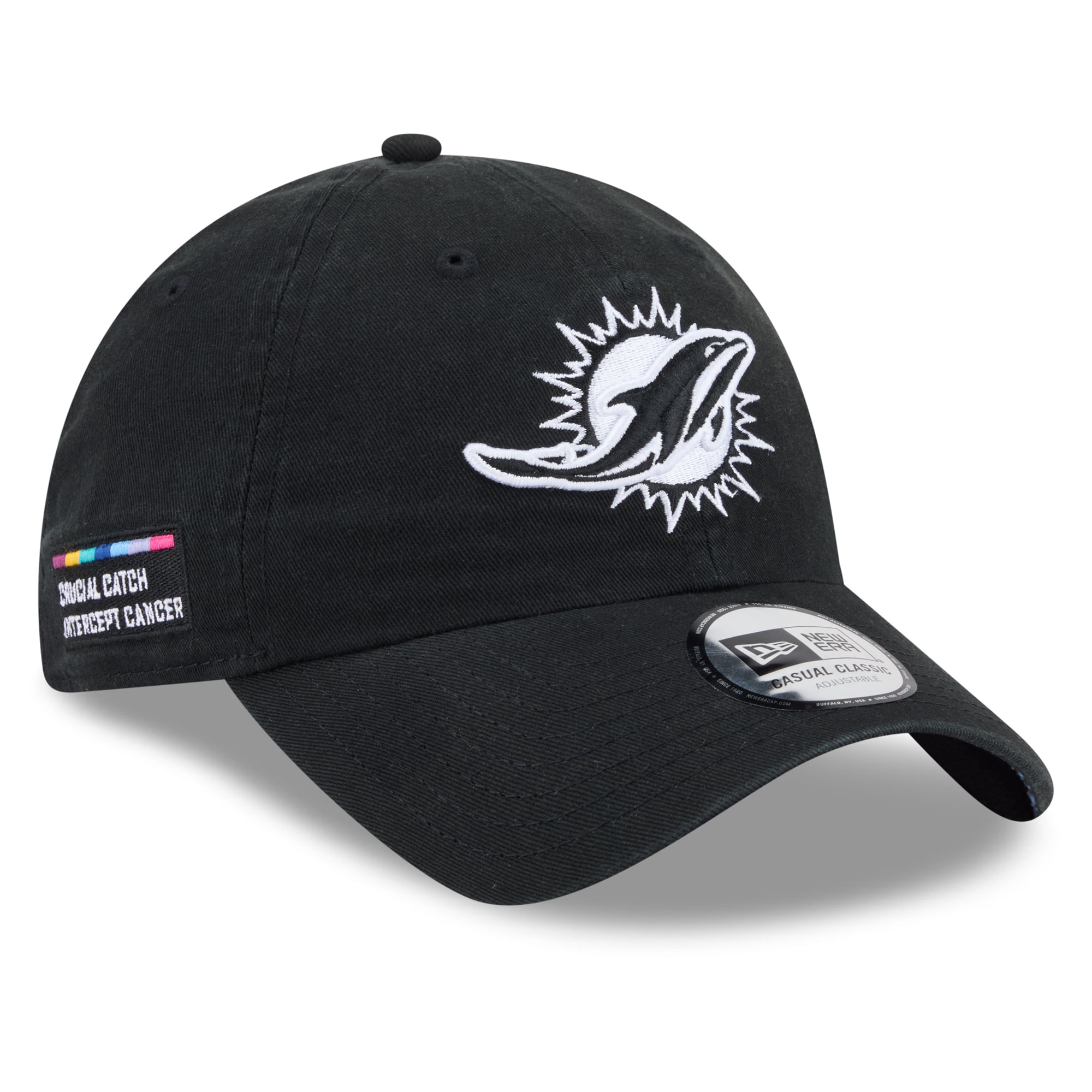 Men's New Era Black Miami Dolphins 2026 NFL Crucial Catch Casual Classic Adjustable Hat