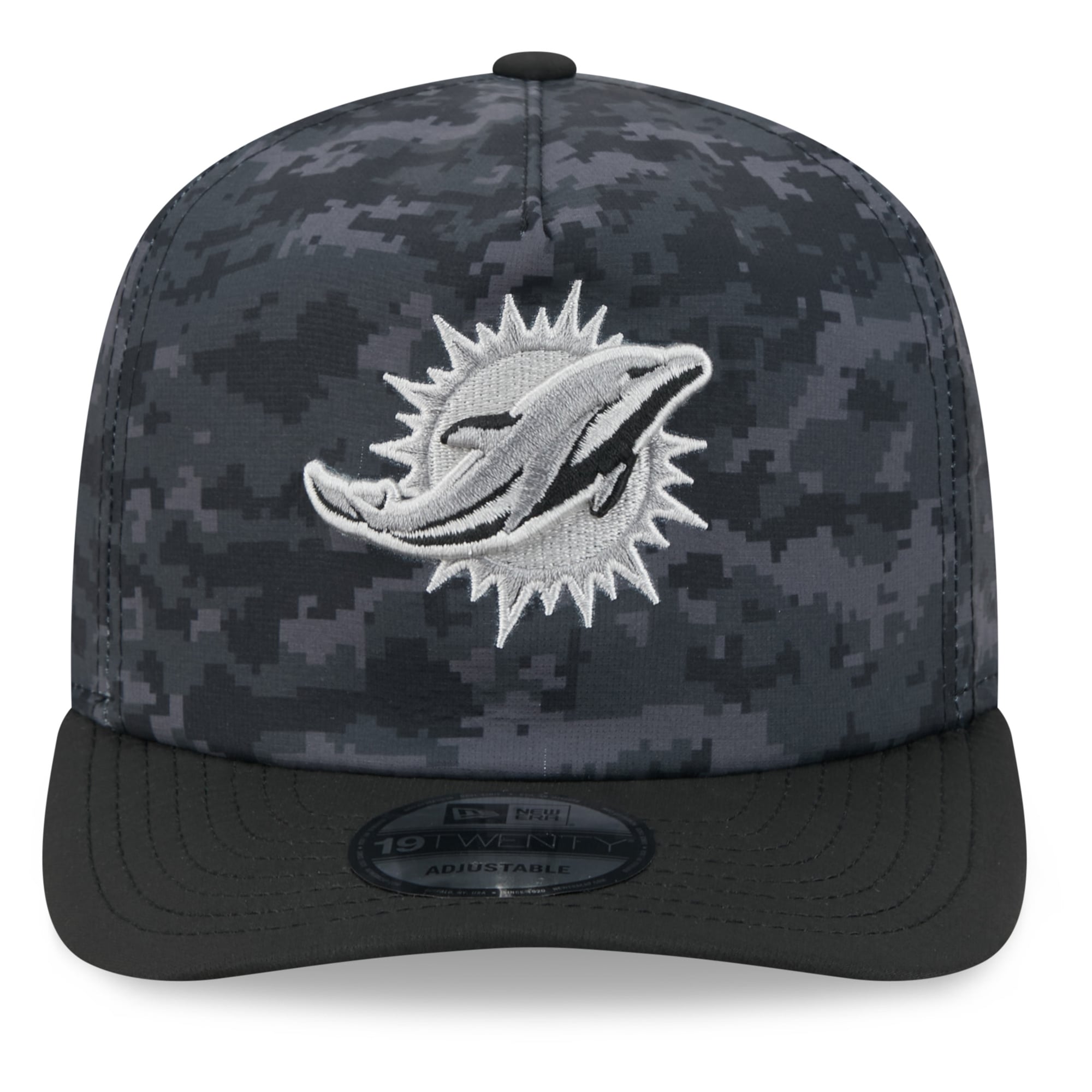 Casquette ajustable New Era noire Miami Dolphins 2026 Salute To Service 19TWENTY pour homme