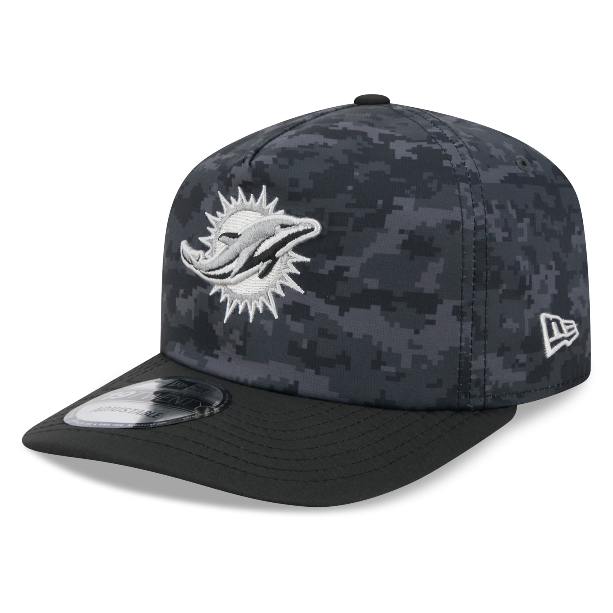 Casquette ajustable New Era noire Miami Dolphins 2026 Salute To Service 19TWENTY pour homme