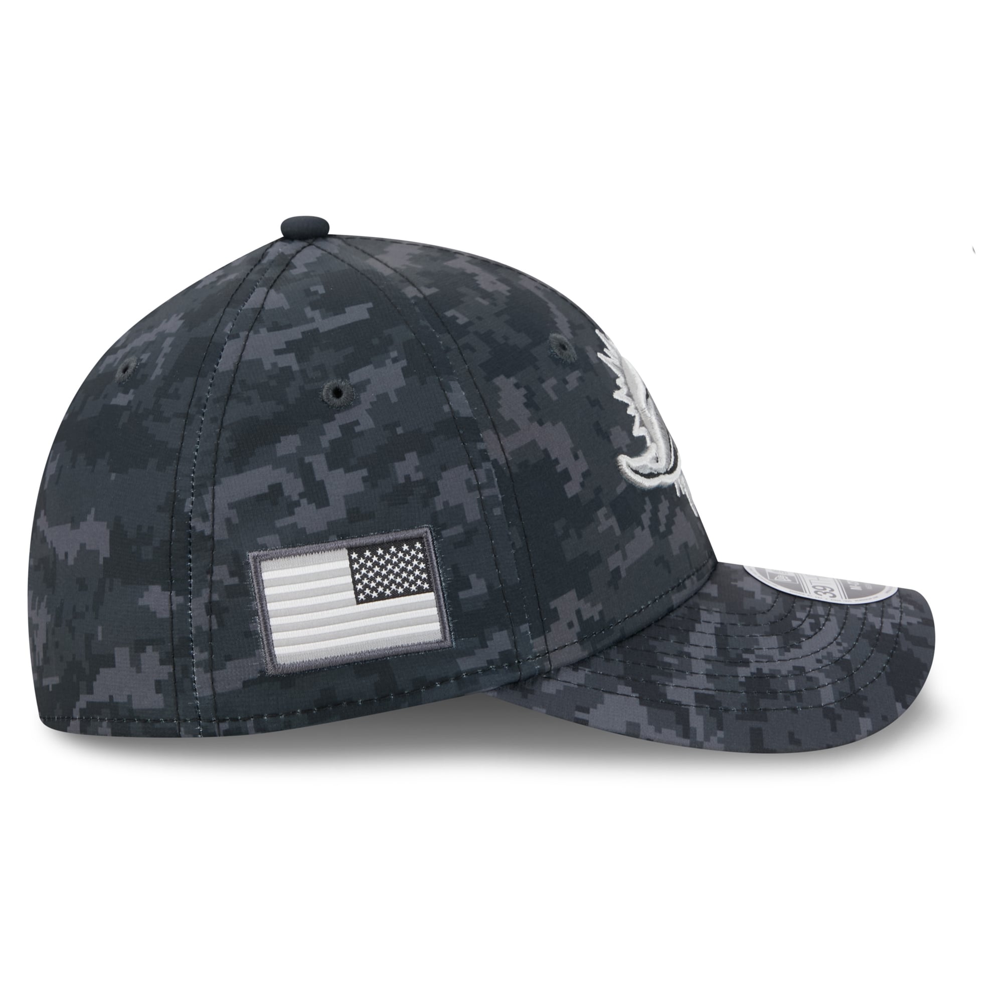 Casquette extensible New Era noire Miami Dolphins 2026 Salute To Service 39THIRTY M-Crown pour homme