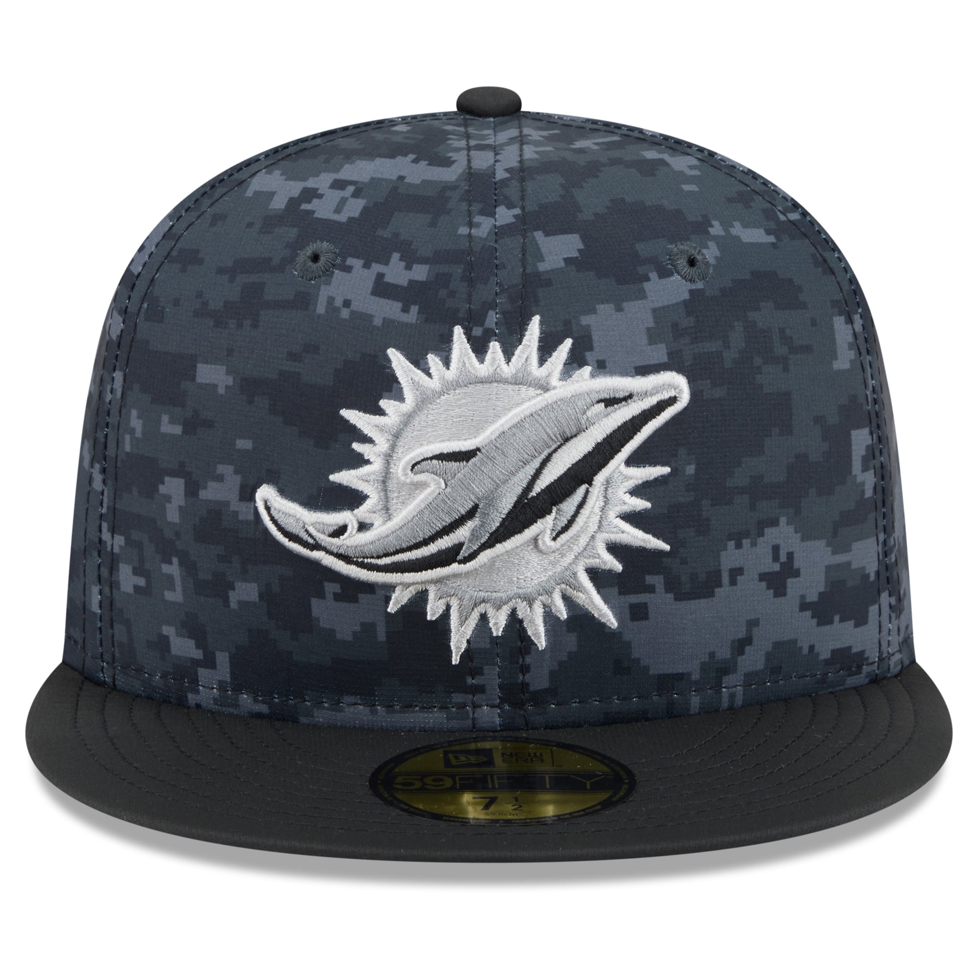 Casquette ajustée New Era 59FIFTY noire pour homme, Miami Dolphins 2026 Salute To Service