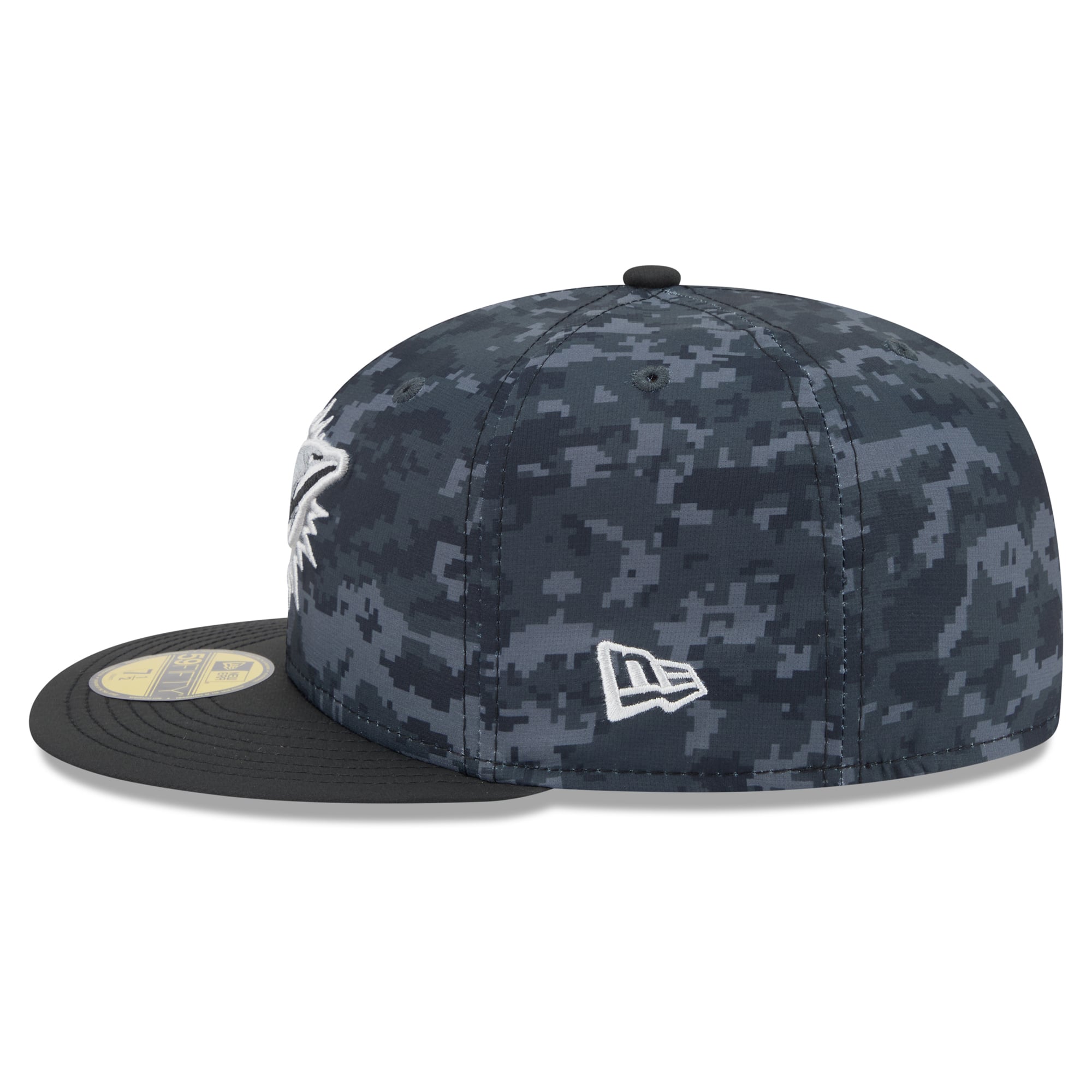 Casquette ajustée New Era 59FIFTY noire pour homme, Miami Dolphins 2026 Salute To Service