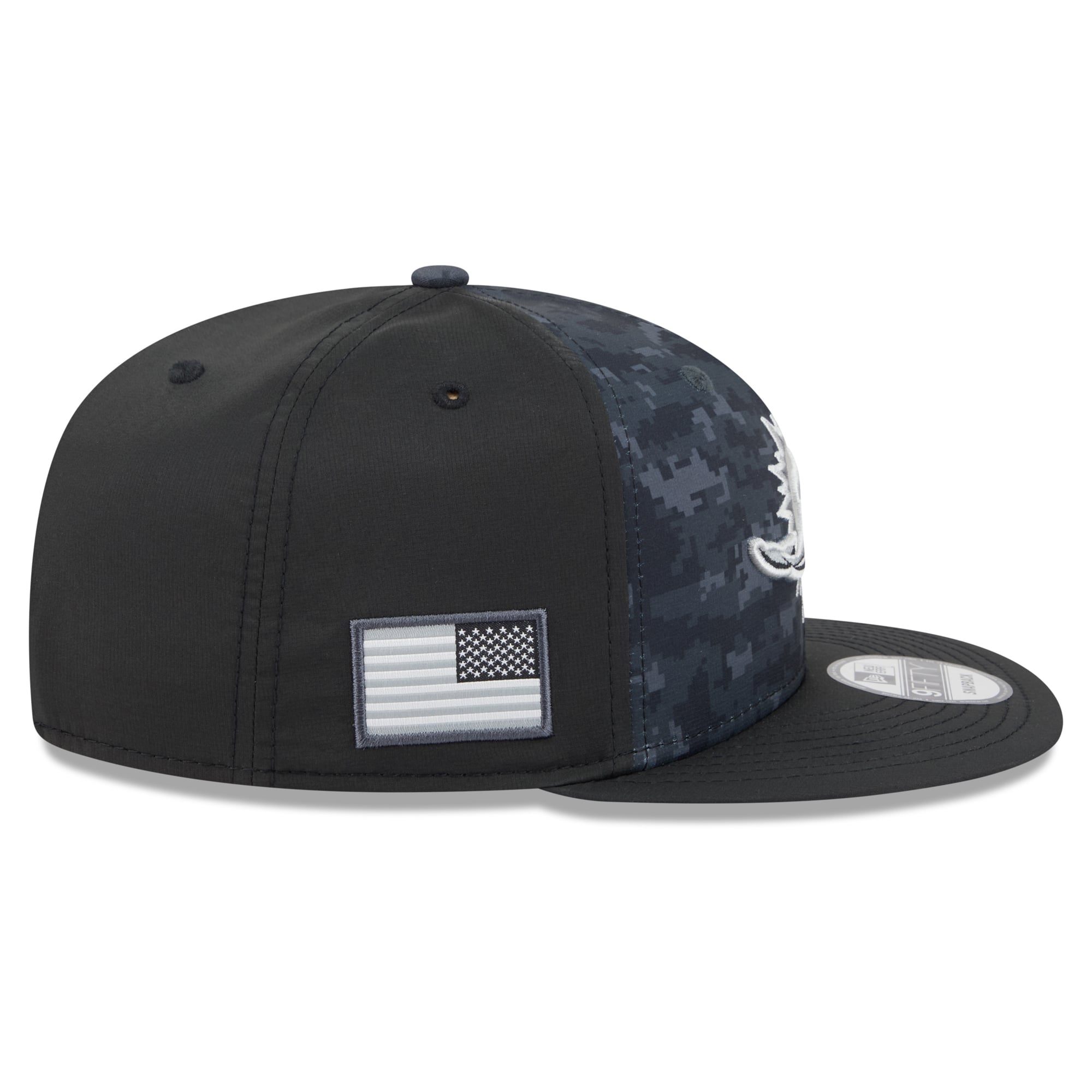 Casquette snapback New Era 9FIFTY noire pour homme, Miami Dolphins 2026 Salute To Service