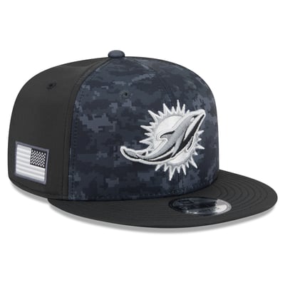 Miami Dolphins New Era 2026 Salute To Service 9FIFTY Snapback Hat - Black