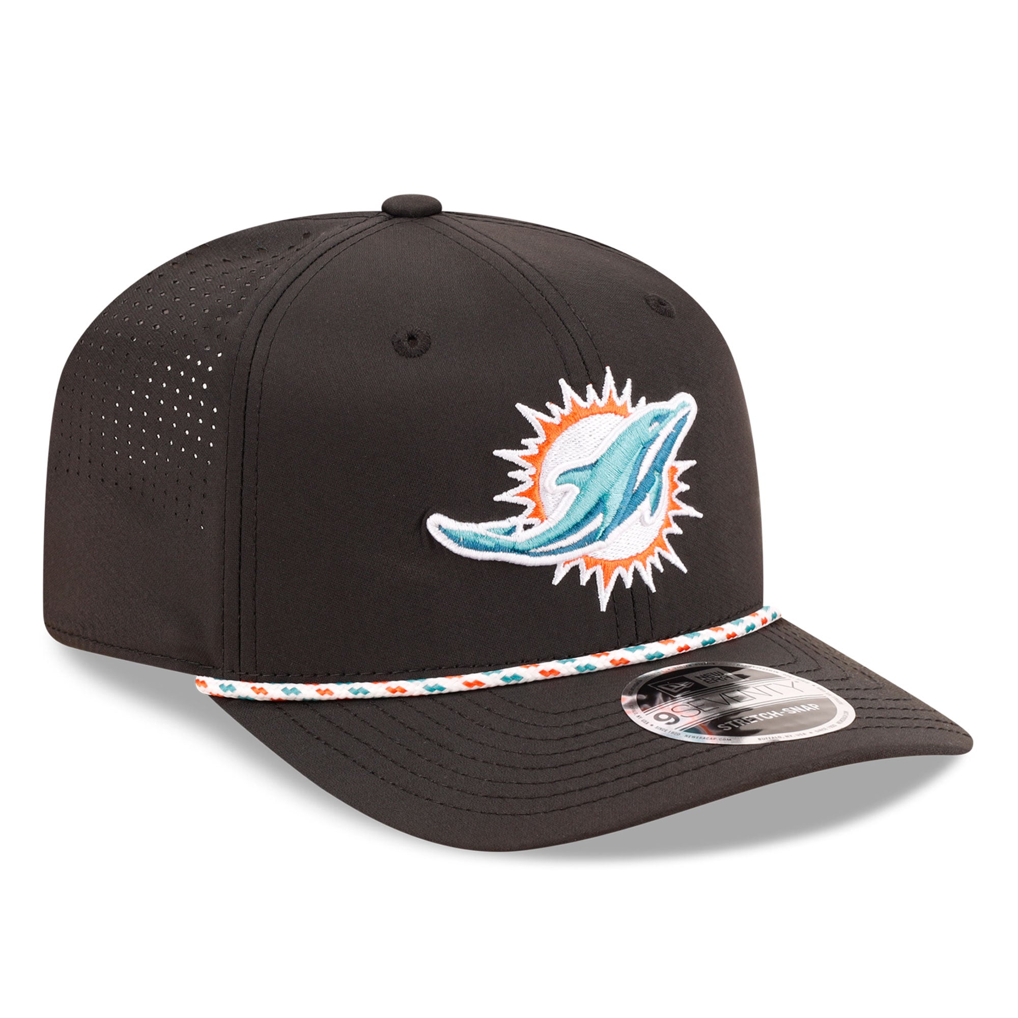 Men's New Era Black Miami Dolphins 9SEVENTY Adjustable Hat
