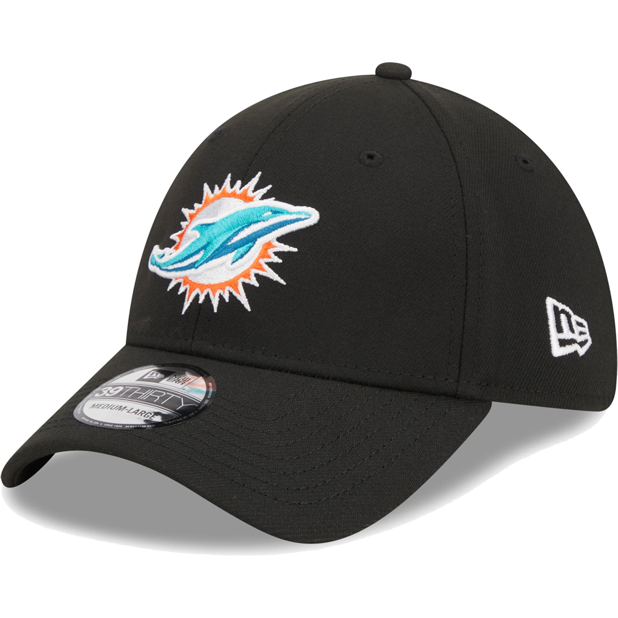 Casquette Flex 39THIRTY Main des Dolphins de Miami New Era pour homme, noire