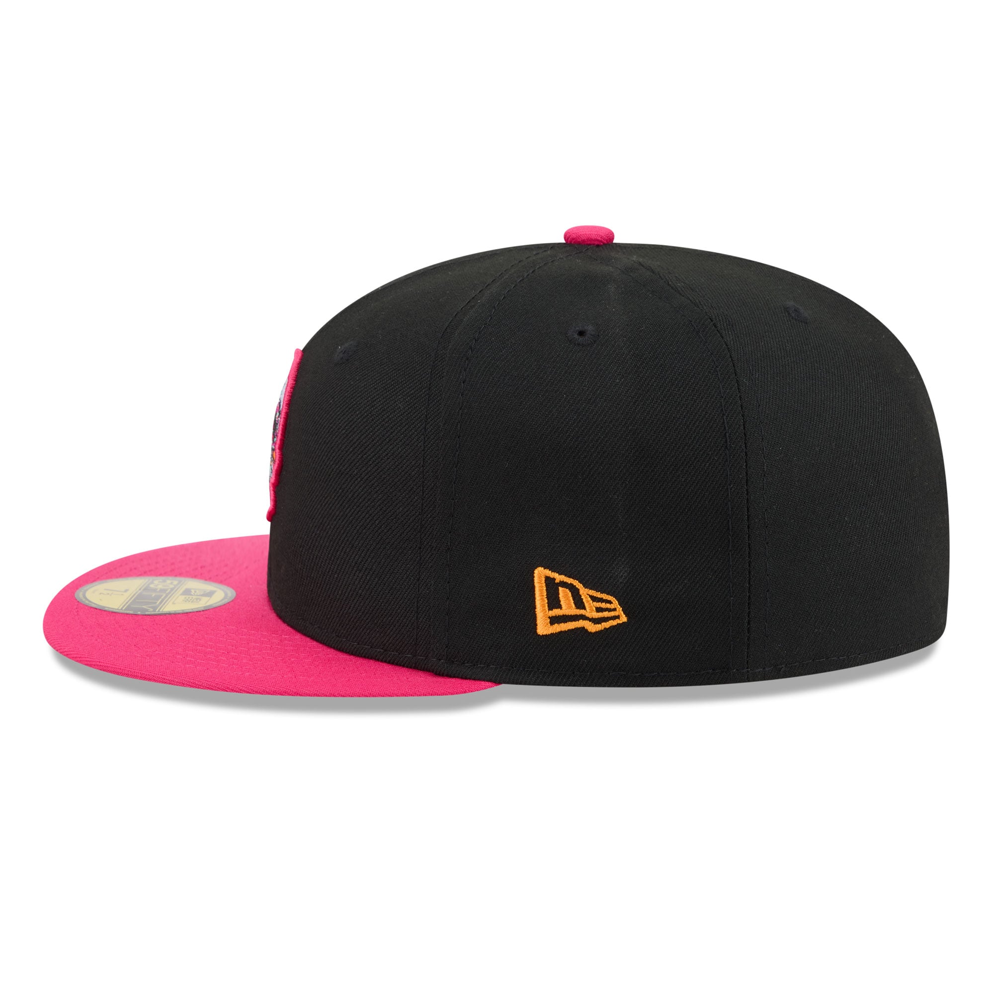 Casquette ajustée New Era 59FIFTY pour homme, noire et rose, Miami Dolphins, édition spéciale Jour des Morts