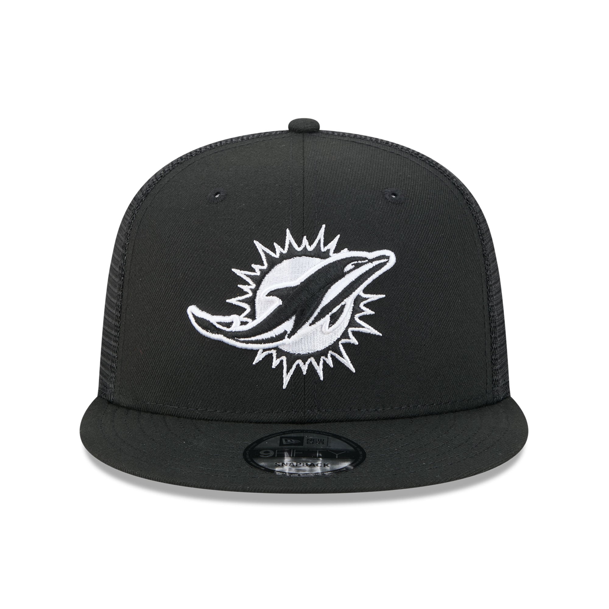 Casquette trucker New Era 9FIFTY noire et blanche Miami Dolphins pour homme
