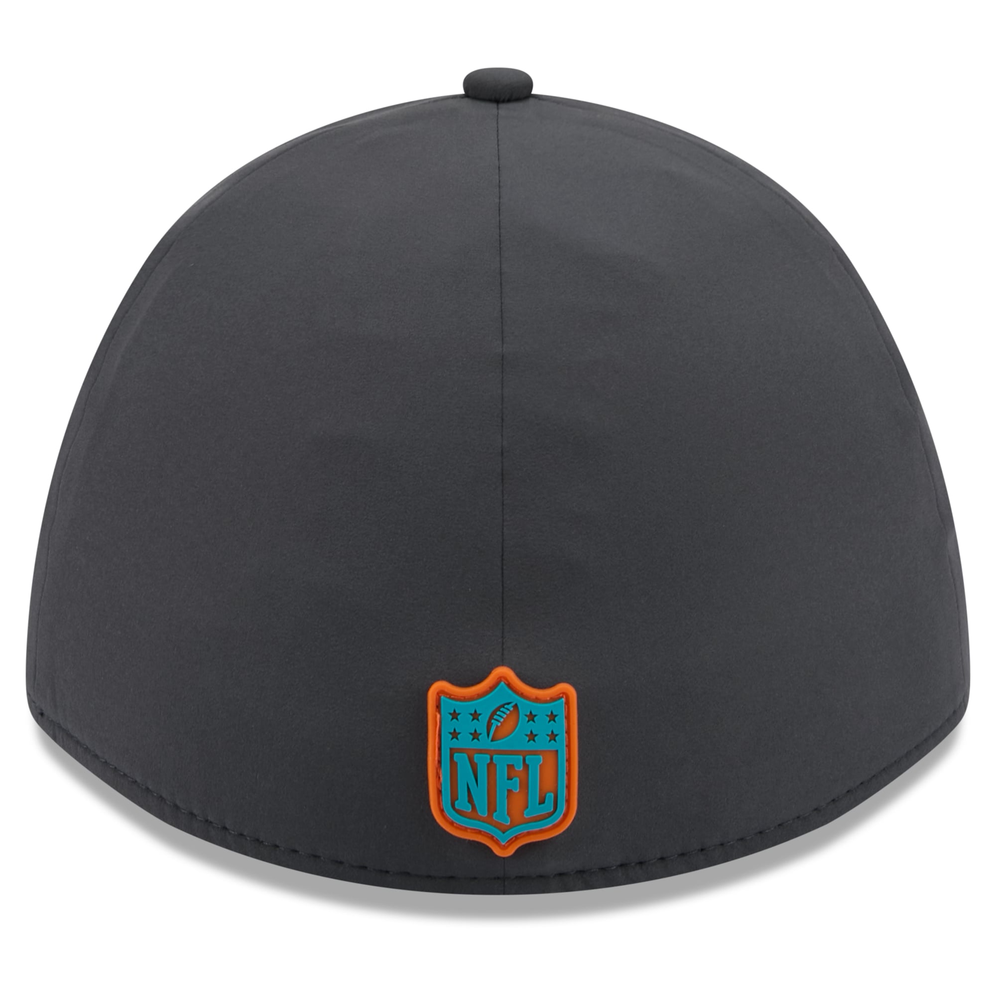 Casquette extensible New Era 39THIRTY M-Crown pour homme, couleur anthracite, Miami Dolphins 2026, idéale les temps froids.