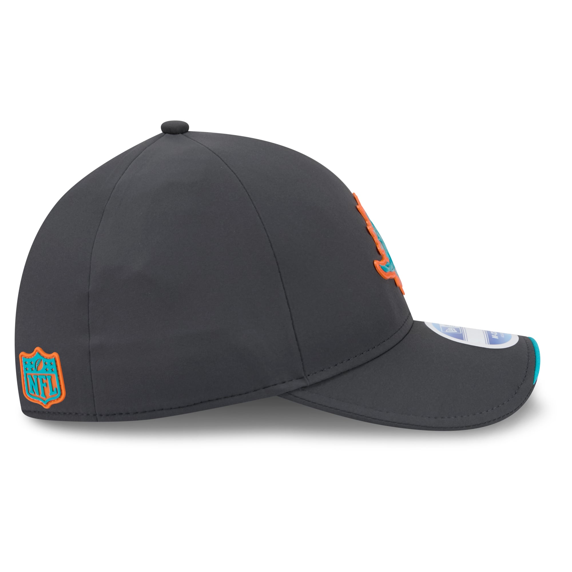 Casquette ajustable New Era 9FORTY M-Crown pour homme, couleur anthracite, Miami Dolphins 2026, idéale pour les temps froids.
