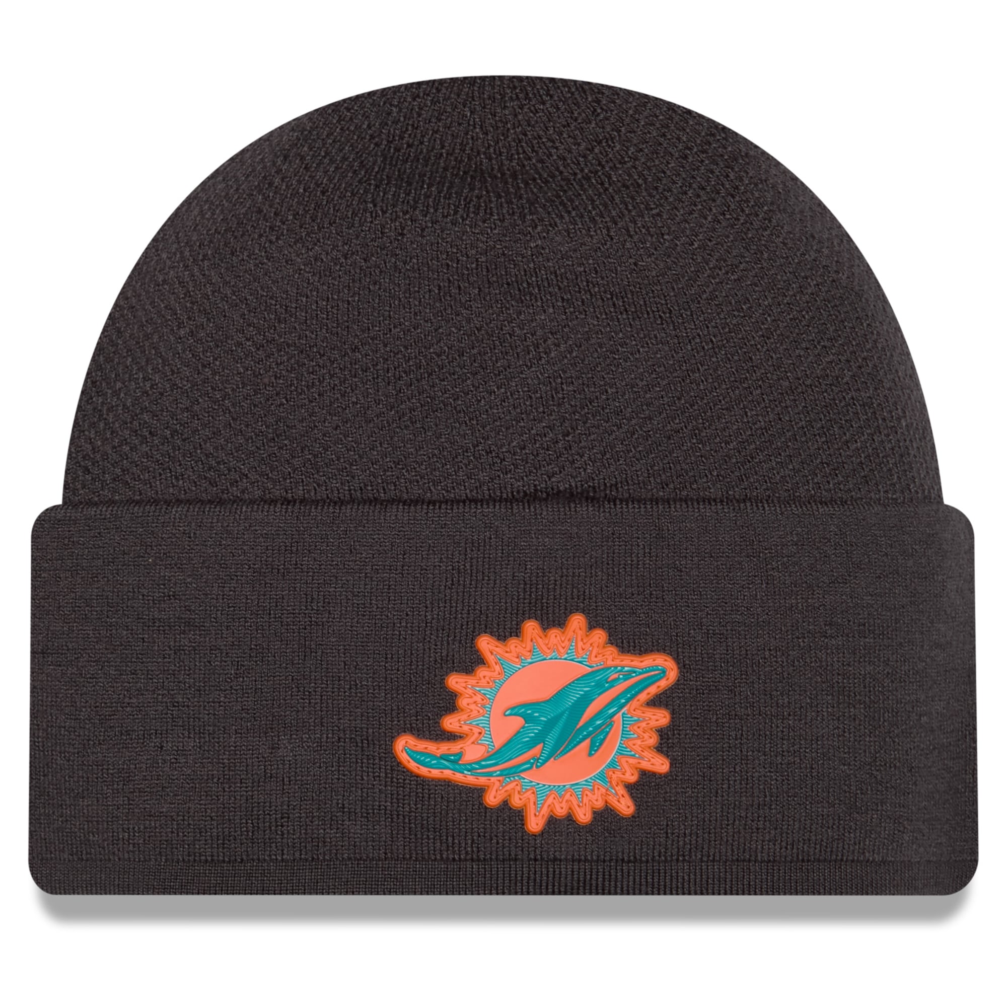 Bonnet d'hiver New Era pour homme, couleur anthracite, Miami Dolphins 2026.