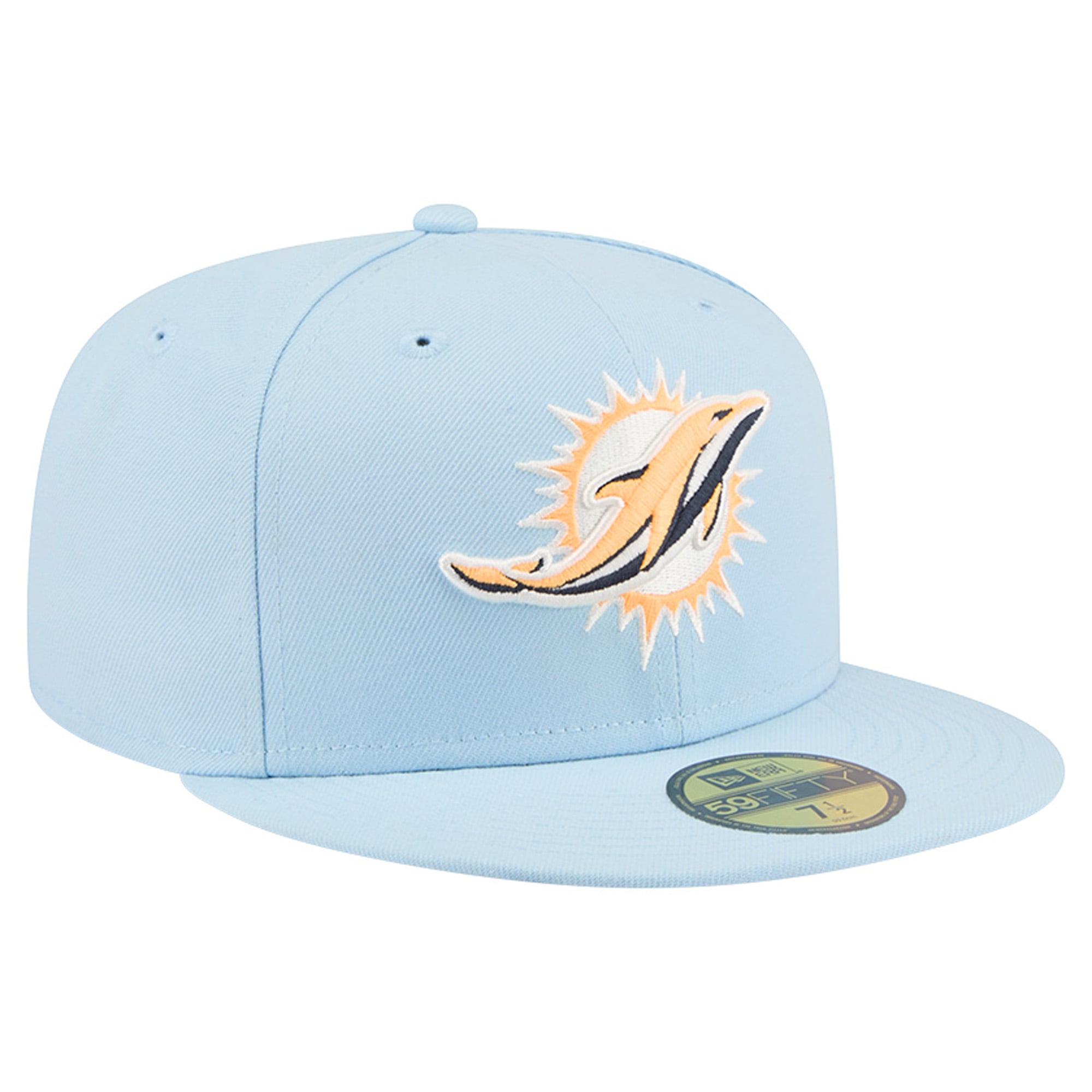 Men's New Era Coastal Blue Miami Dolphins 59FIFTY Fitted Hat