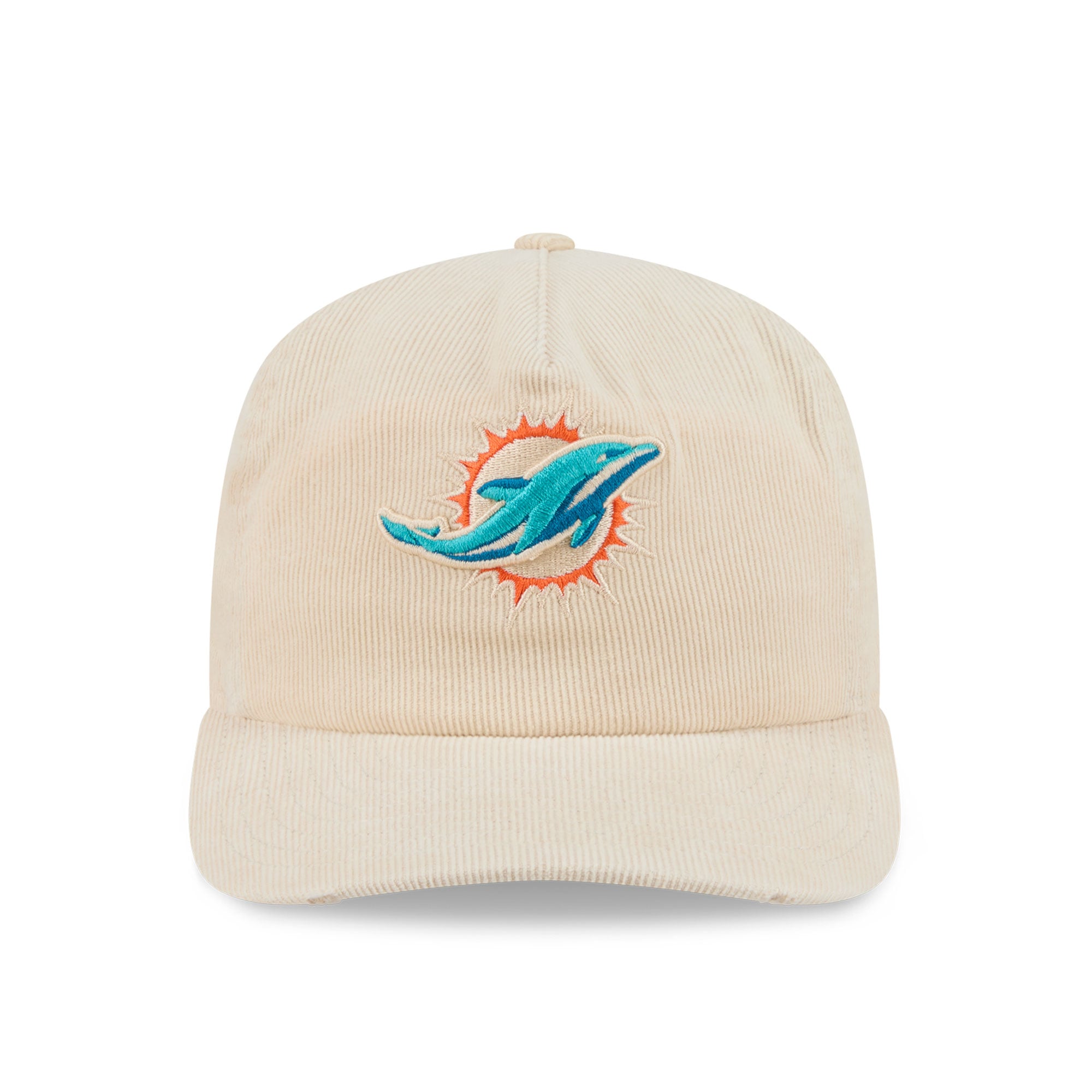 Casquette ajustable New Era 19TWENTY crème Miami Dolphins en velours côtelé pour homme
