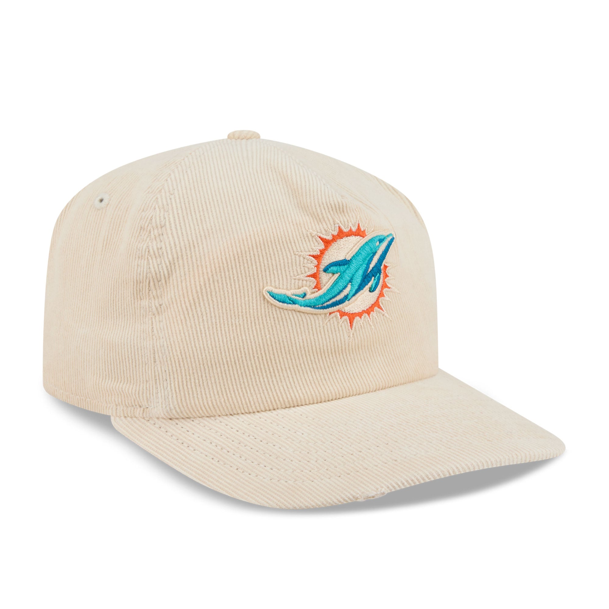 Casquette ajustable New Era 19TWENTY crème Miami Dolphins en velours côtelé pour homme