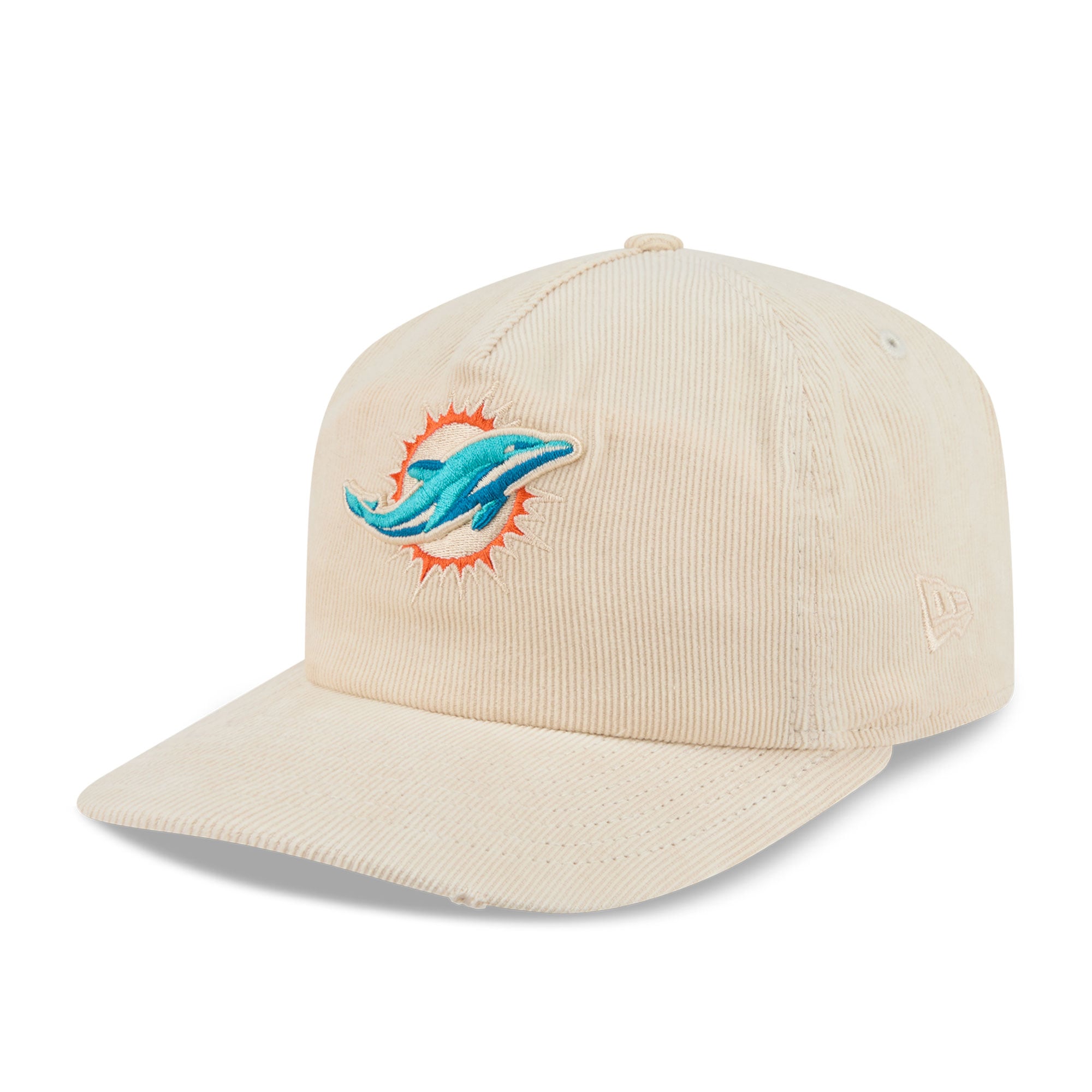 Casquette ajustable New Era 19TWENTY crème Miami Dolphins en velours côtelé pour homme