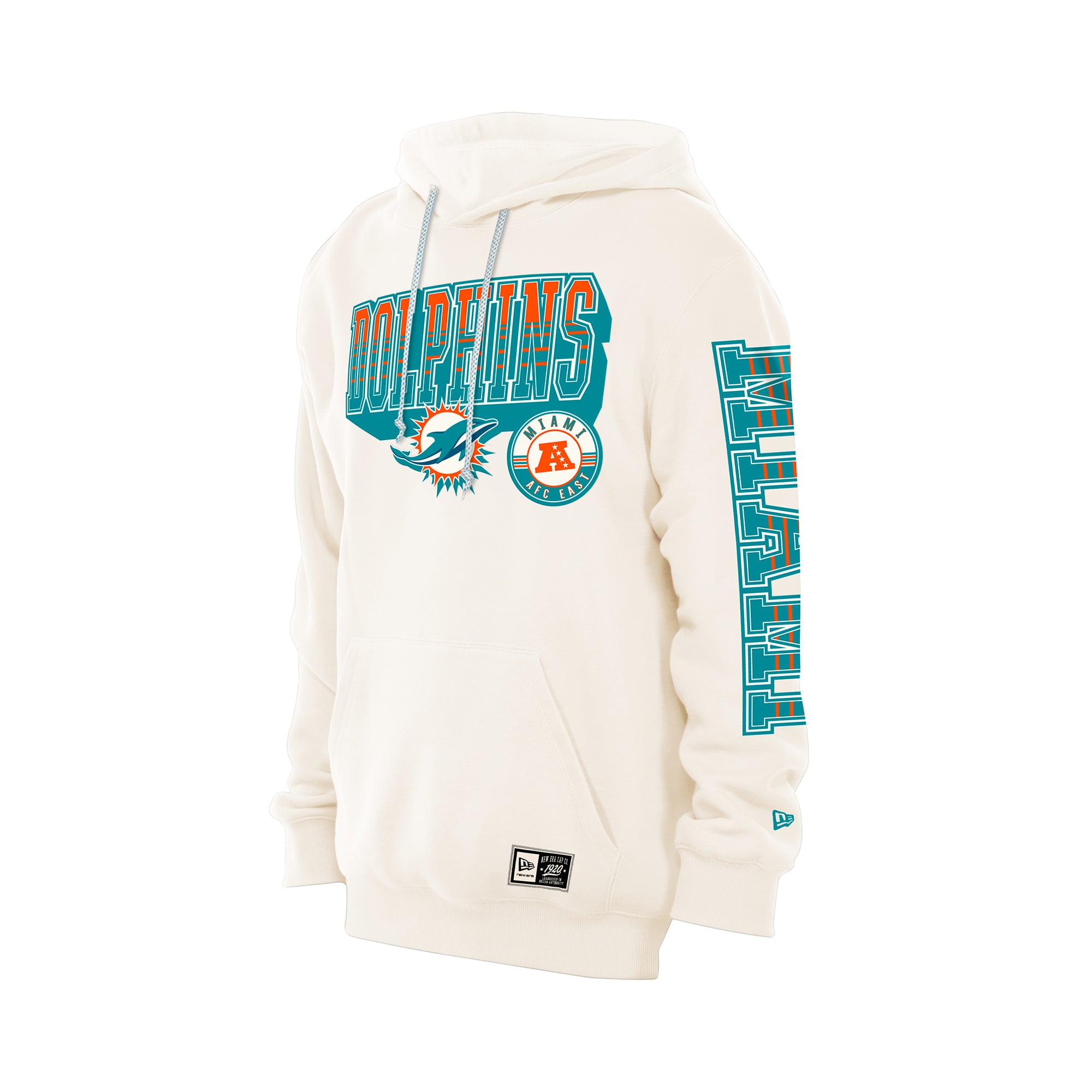 Men's New Era Cream Miami Dolphins Dune Dust Hoodie
