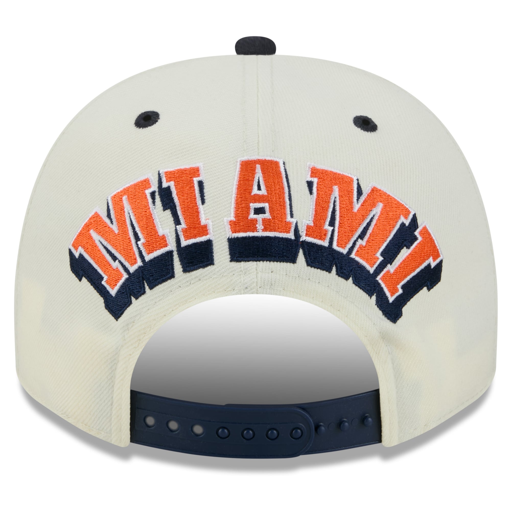 Men's New Era Cream Miami Dolphins Rivalries Collection Fan Pack A-Frame 9FIFTY Snapback Hat