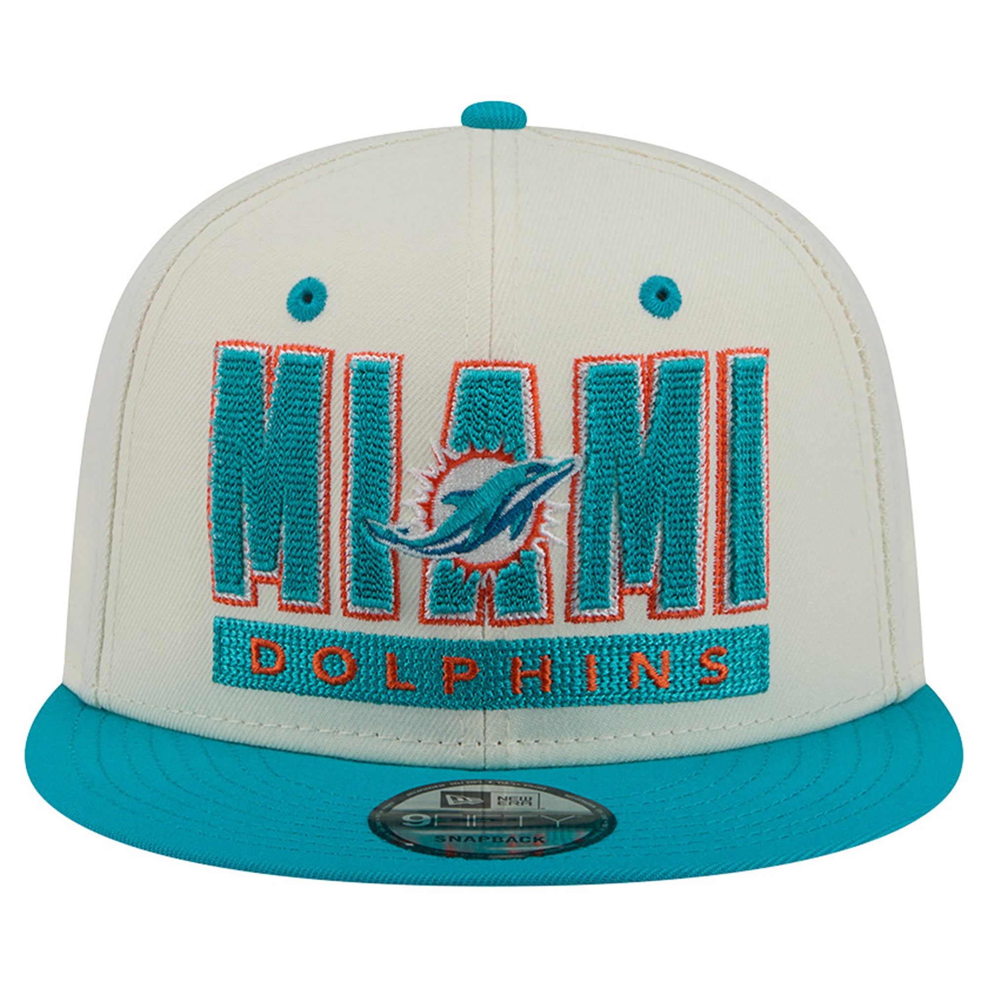 Casquette snapback New Era crème/turquoise Miami Dolphins Classic 9FIFTY pour homme