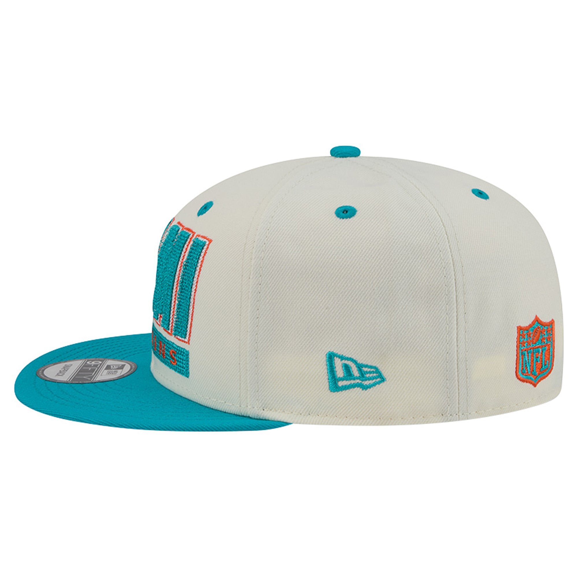 Casquette snapback New Era crème/turquoise Miami Dolphins Classic 9FIFTY pour homme